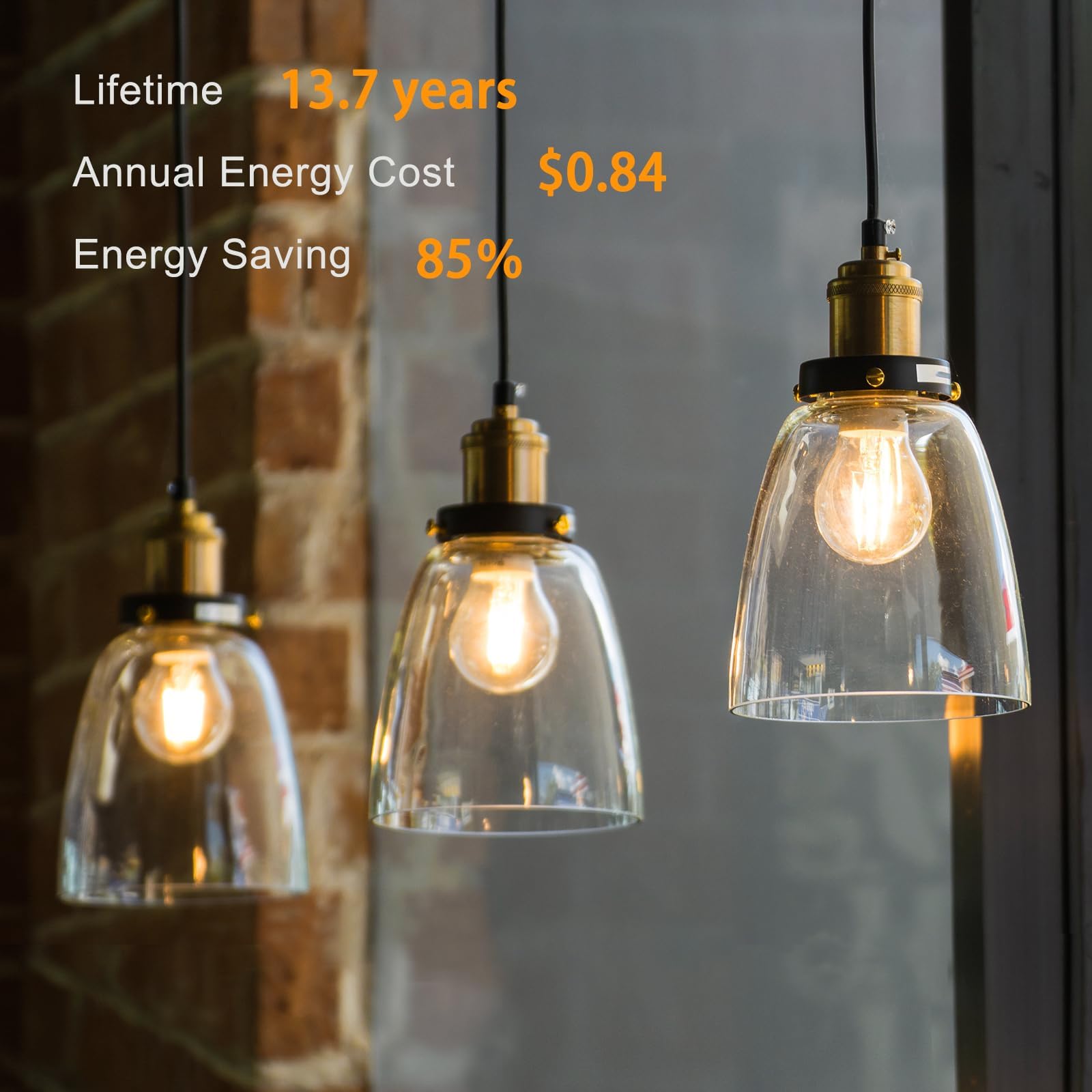 Tjoy 6 Pack A19 Vintage Led Edison Bulbs, Dimmable Light Bulb 60W Equivalent, High Brightness 2700K Warm White, 7W E26 Standard