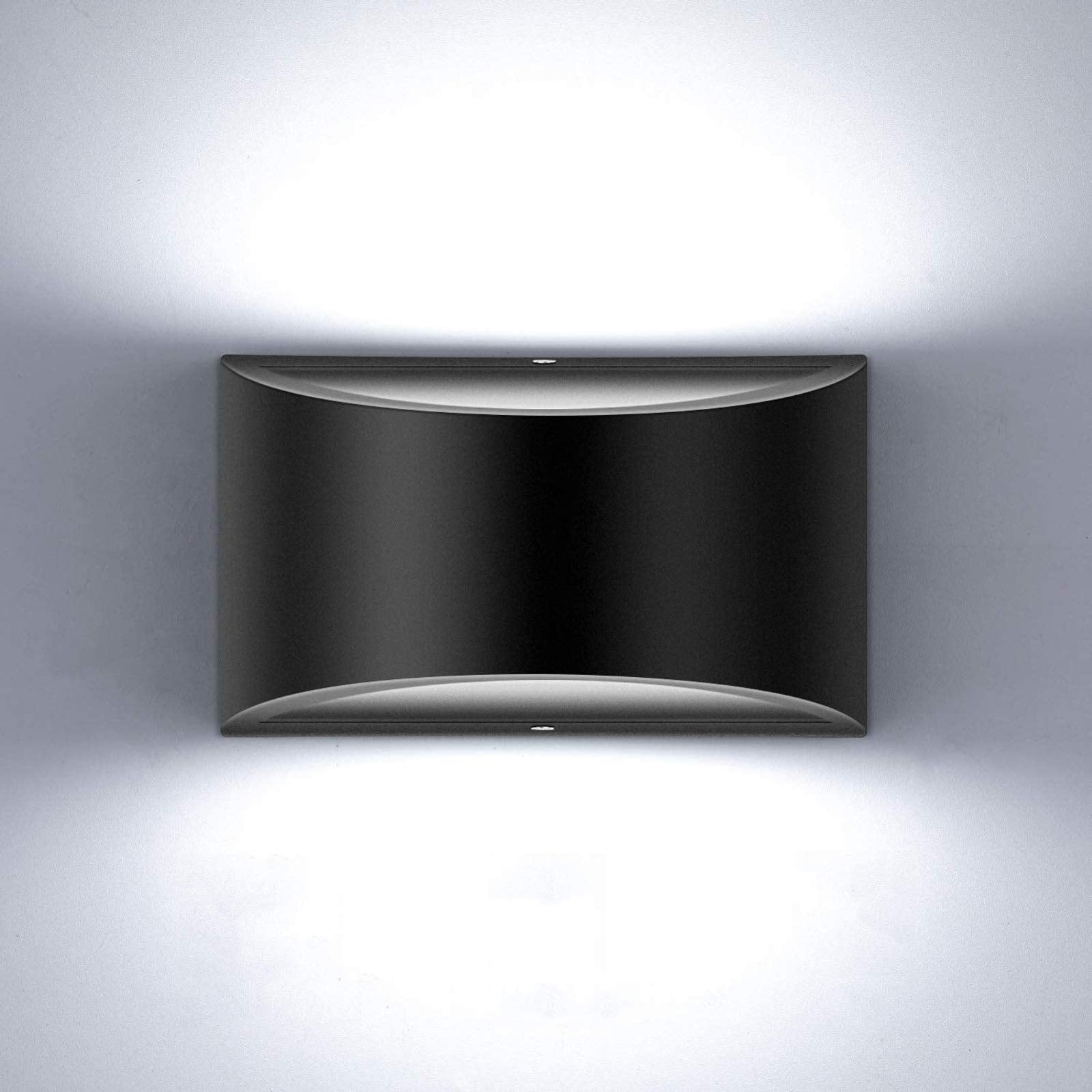 Lightess Modern Wall Sconce LED Indoor Lamp 12W Dimmable Aluminum Black-Cool White Model 8515391