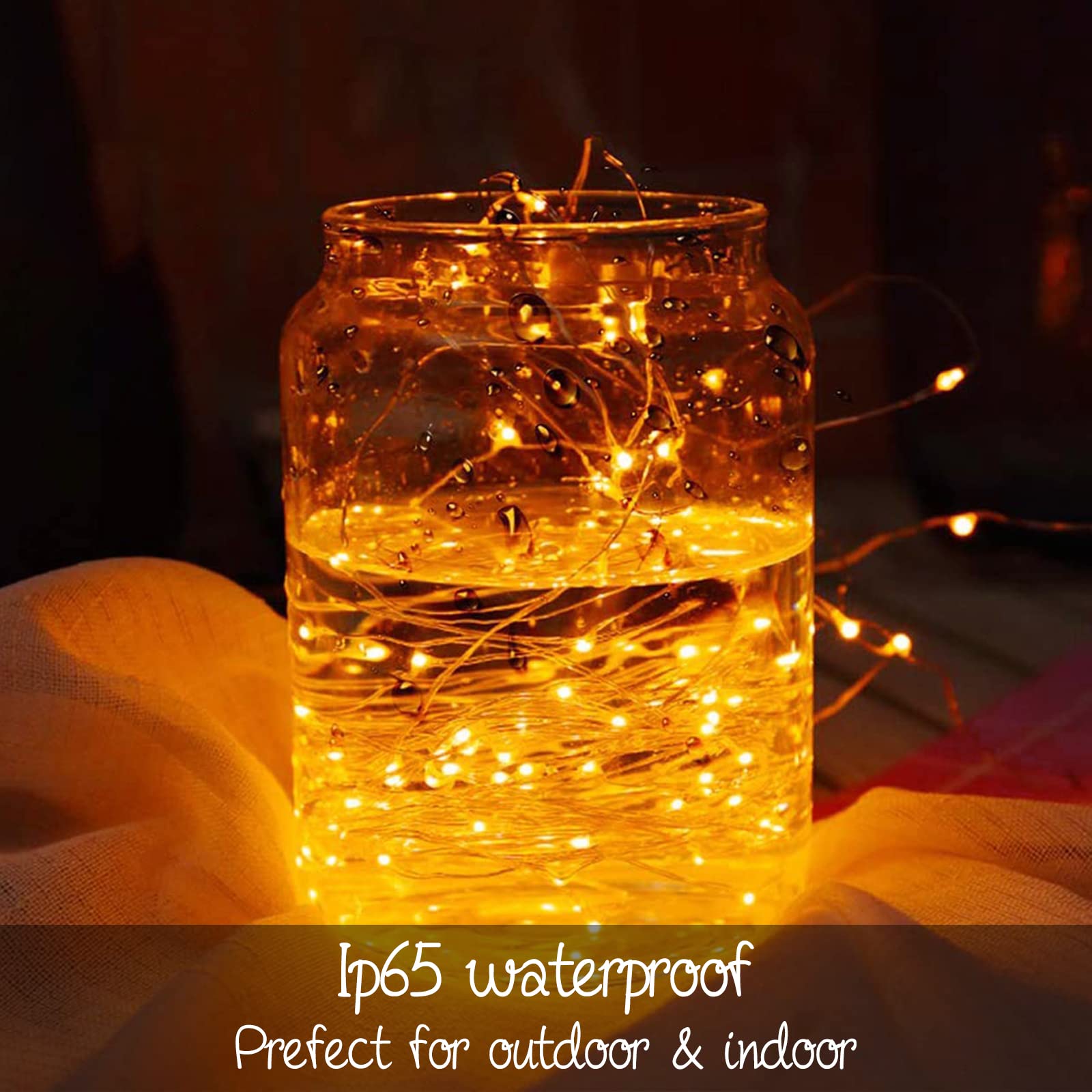 Ineximun 24 Pack Led Fairy Lights Battery Operated 7Ft 20Led Warm White Mini String Lights Waterproof Christmas Lights For Mason Jars Bedroom Diy Party Wedding Christmas Decor