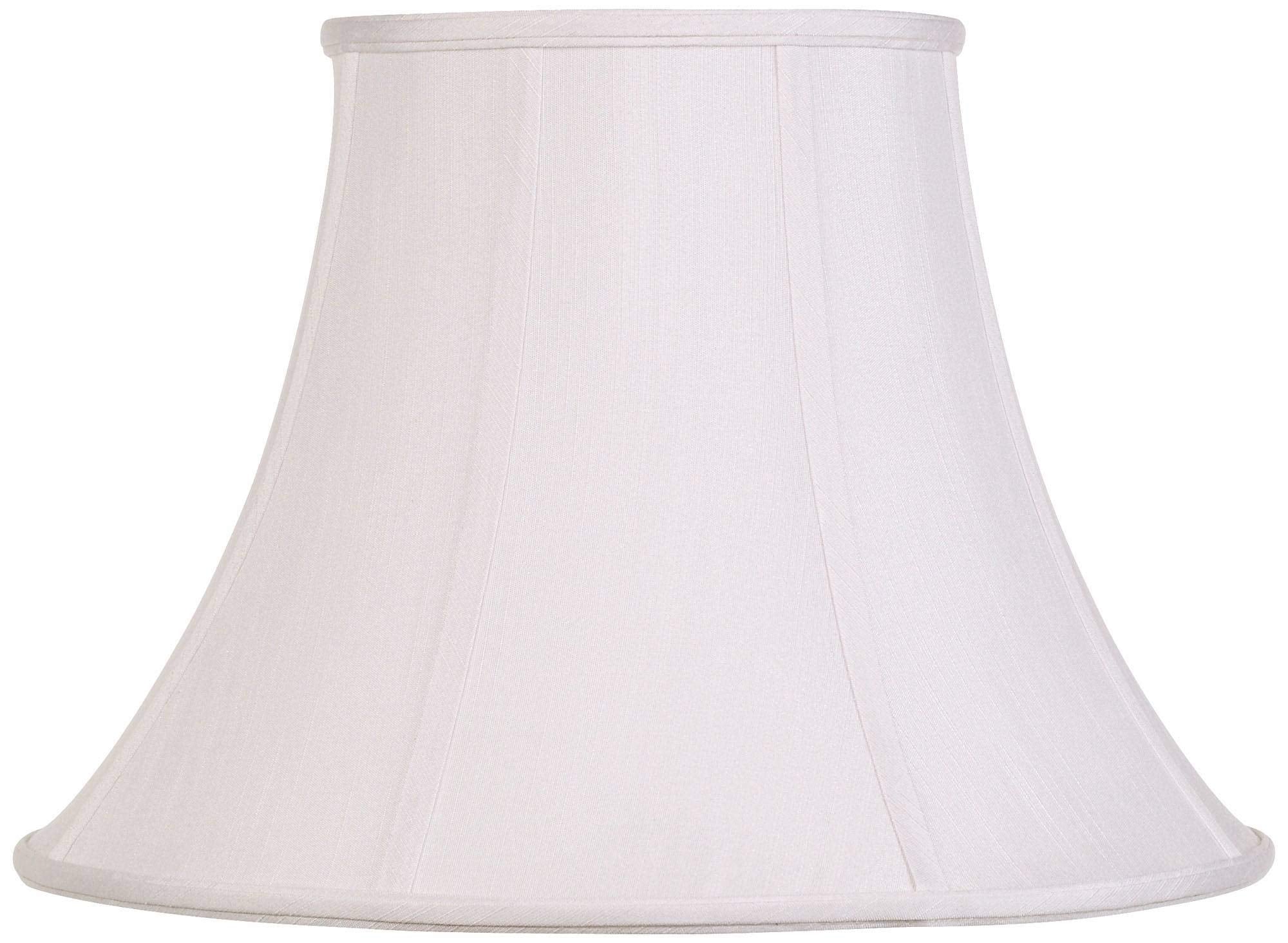 White Large Bell Lamp Shade 9'' Top x 18'' Bottom x 13'' Slant x 12.5'' High (Spider) Replacement with Harp and Finial - Imperia