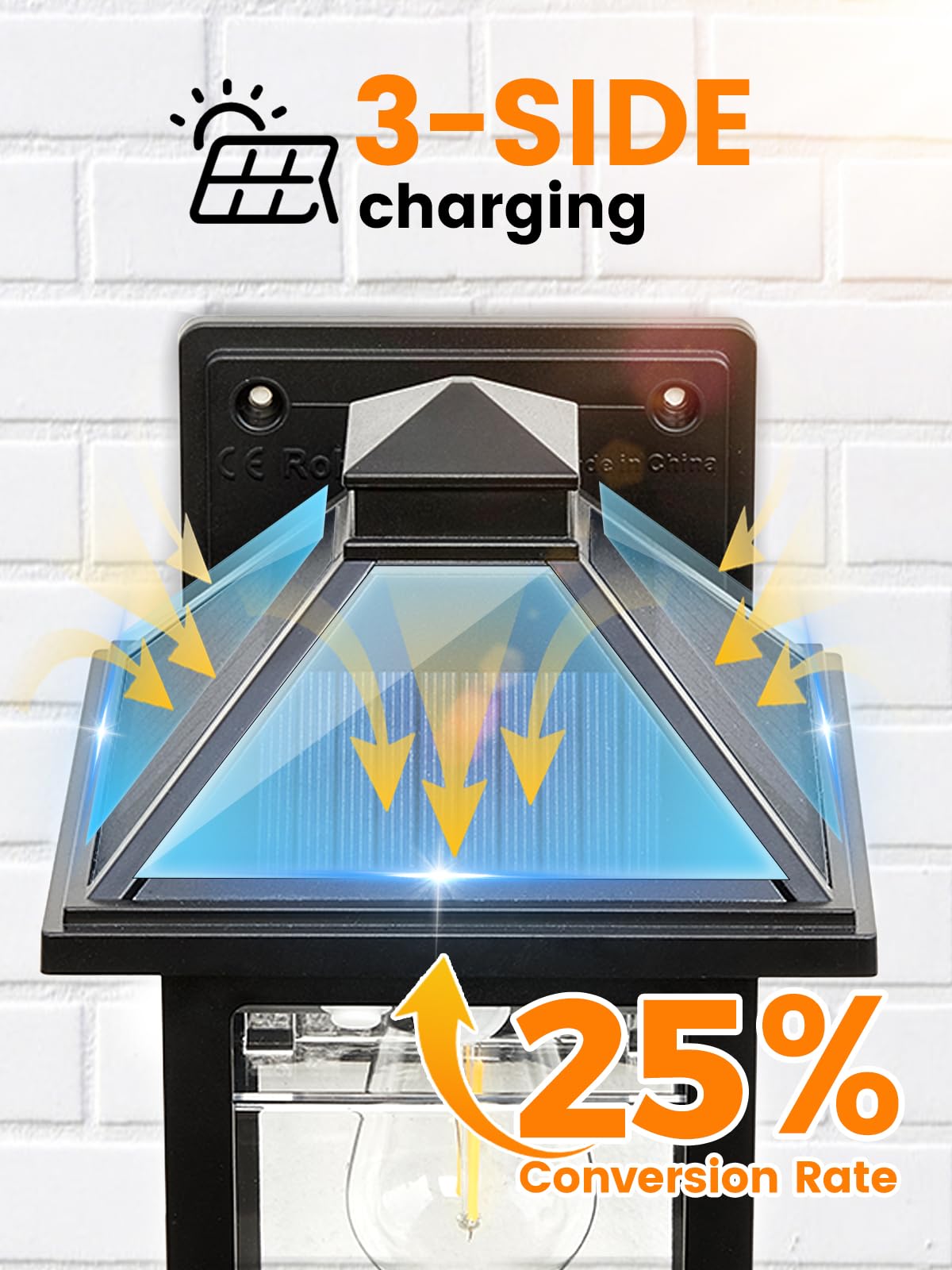 LUHLEE Solar Porch Lights - Motion Sensor, IP65 Waterproof, 1 Pack (5.72"L x 8.7"H), Black, Ideal for Outdoor Use