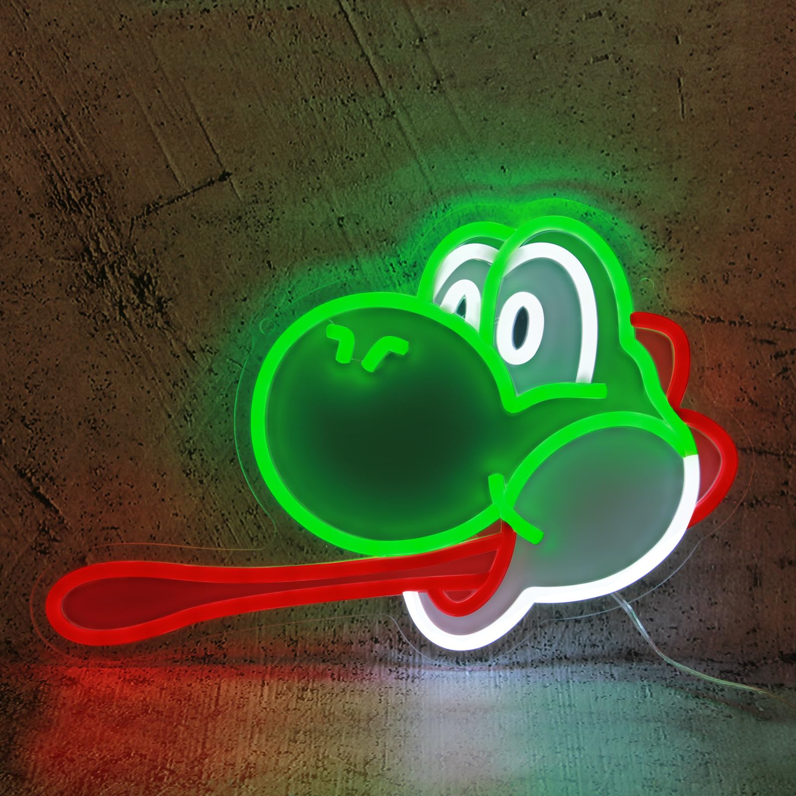 FRIFUN Mario Neon Sign LED Light 16in Acrylic Yoshi USB Powered with 10 Brightness Settings for Bedroom Wall Decor