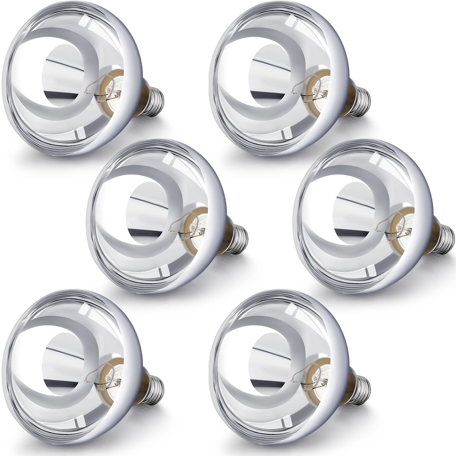 Vihose 6 Pack 250 Watt Heat Lamp 120V R40 Heat Lamp Bulbs Glass Incandescent Light Bulbs Incandescent Heating Lightbulbs For Rep