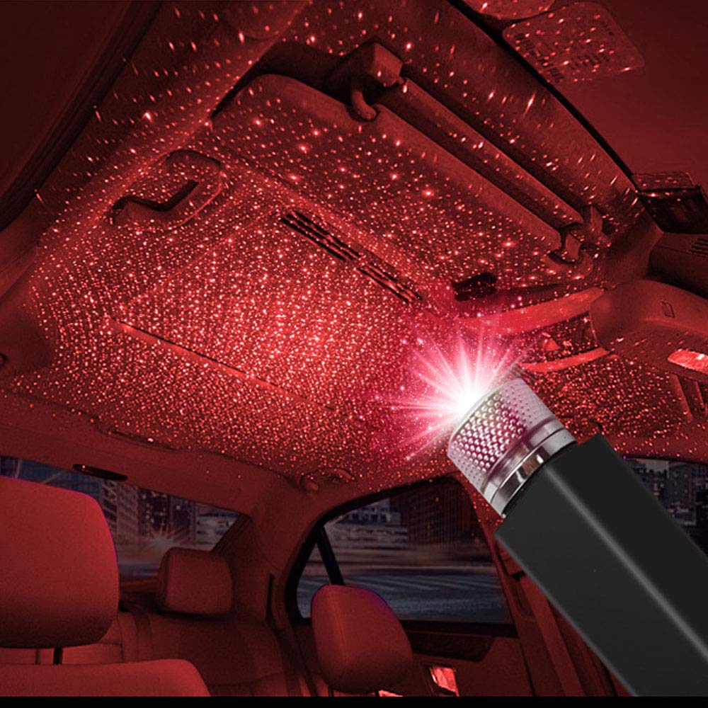 LEDCARE USB Star Projector Night Light, Portable Adjustable Romantic Interior Car Roof Lights, Portable Star Lamp Projector Deco