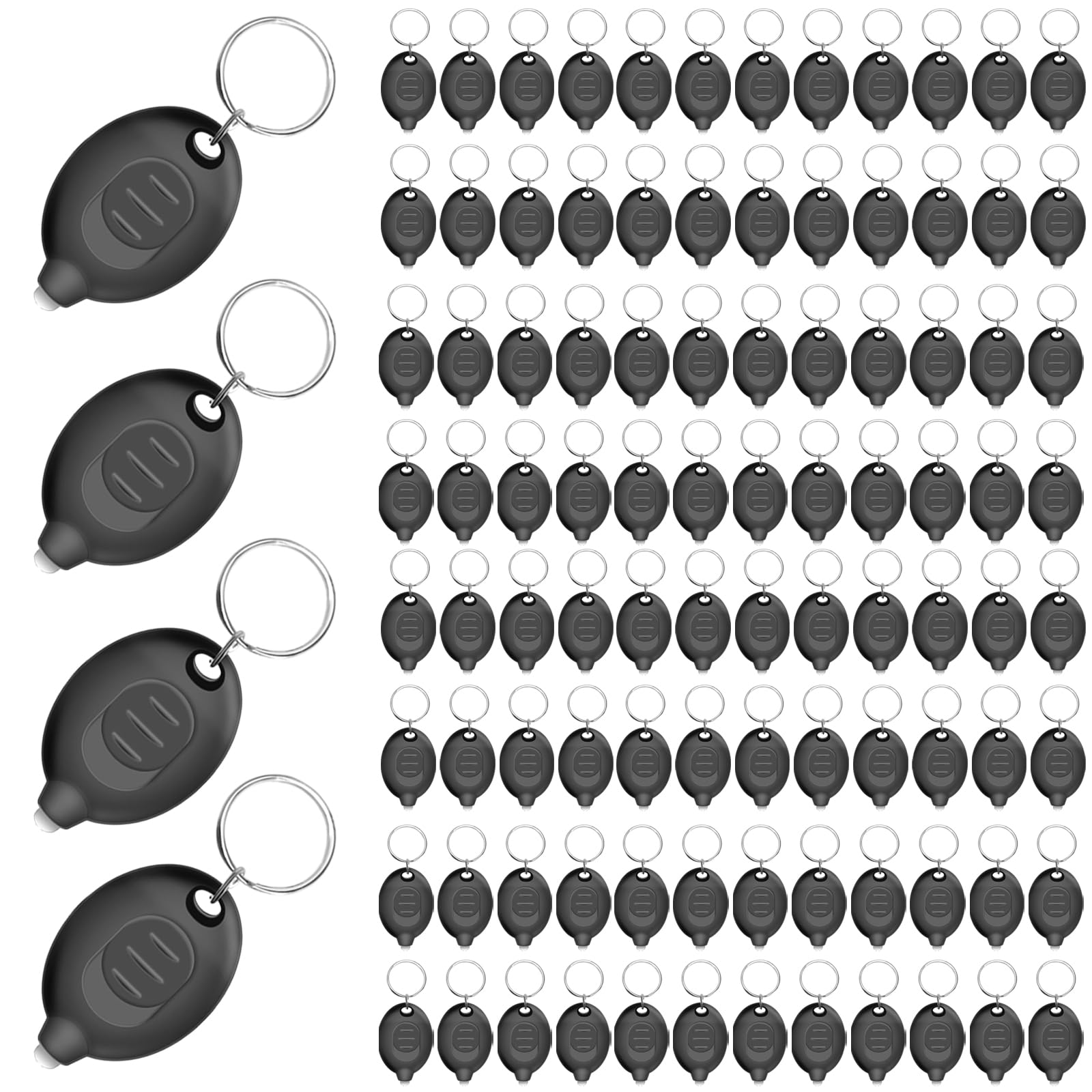 Daemson 100PCS Mini LED Keychain Flashlight - Ultra Bright White Light, Micro Pocket Torch for Emergency, Camping, Everyday Carr