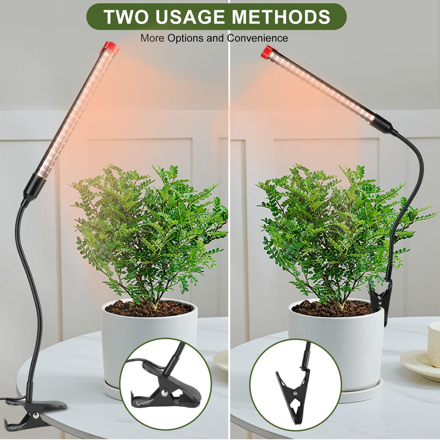 mini plant grow light 4-Pack Clip Grow Lights for Indoor Plants With Timer 4,8,12 Hr, 9W Power Home Plug, FECiDA 2025 Brightest Mini LED Grow Light Fo
