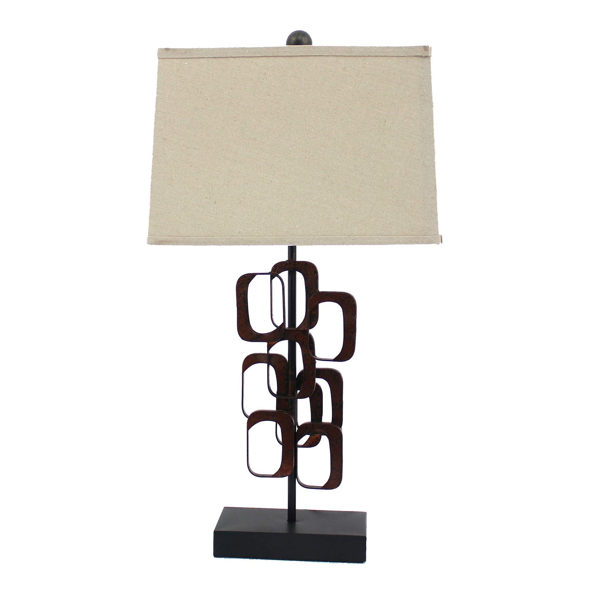 Homeroots Bronze Traditional Table Lamp 31-Inch - Elegant Linen Shade, 13&quot;X15&quot; Design