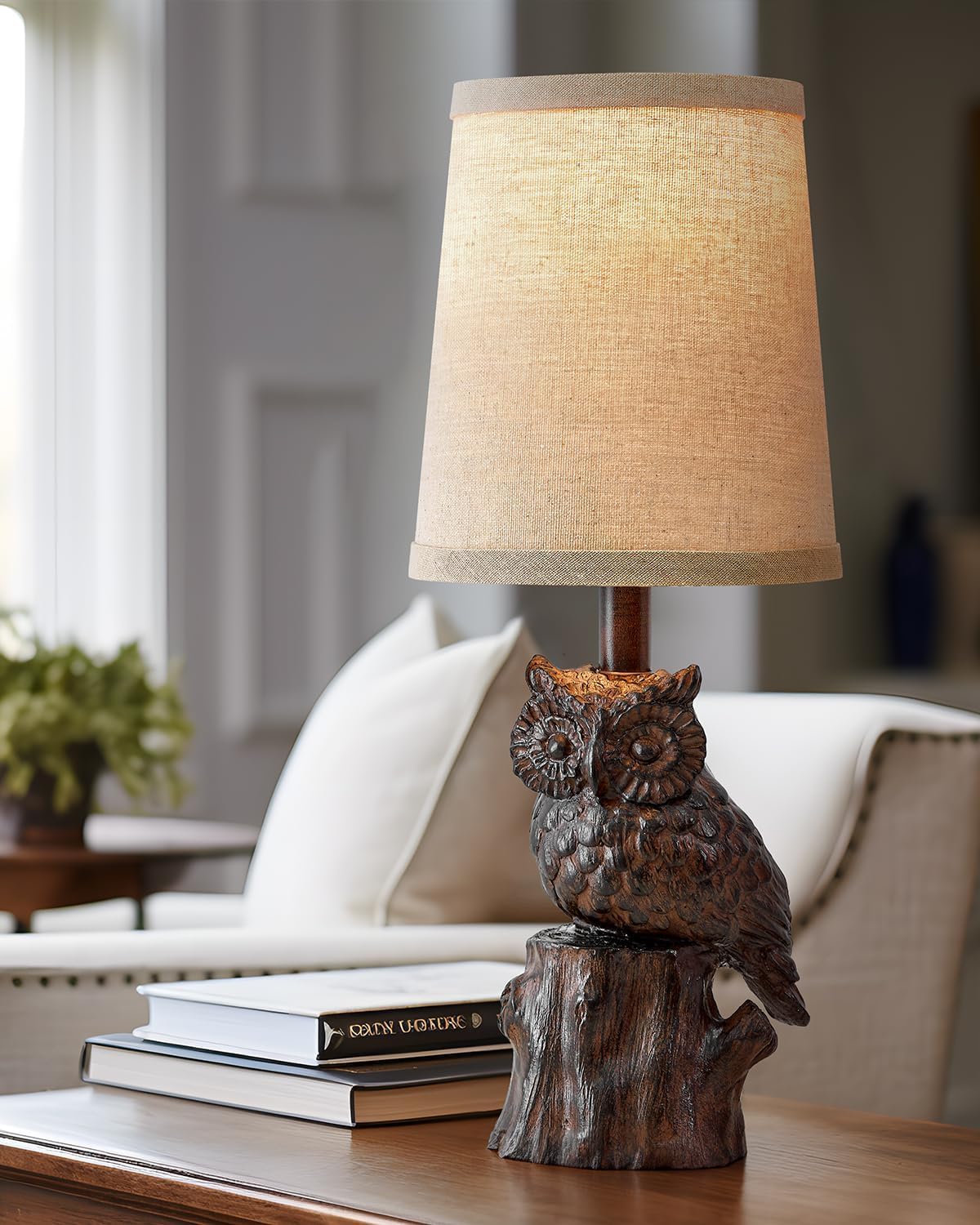 G-Safava 14.25'' Small Table Lamps Set Of 2 Table Lamps For Living Room Bedroom Owl Lamps For Home Decor Rustic Farmhouse Lamp V