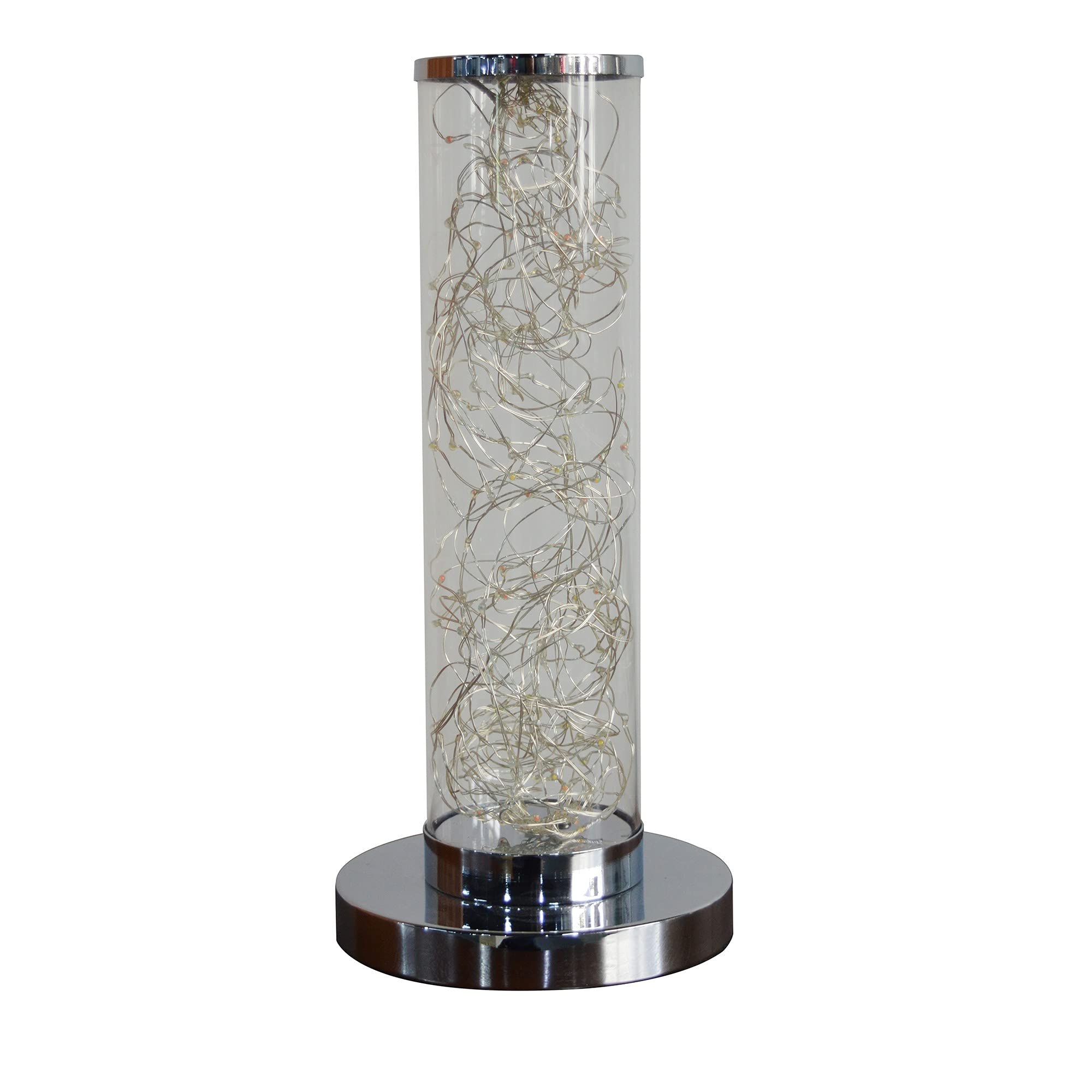 Benzara Bm240870 13 X 6 X 6 In. Column Table Lamp With Integrated Multicolored Led Clear