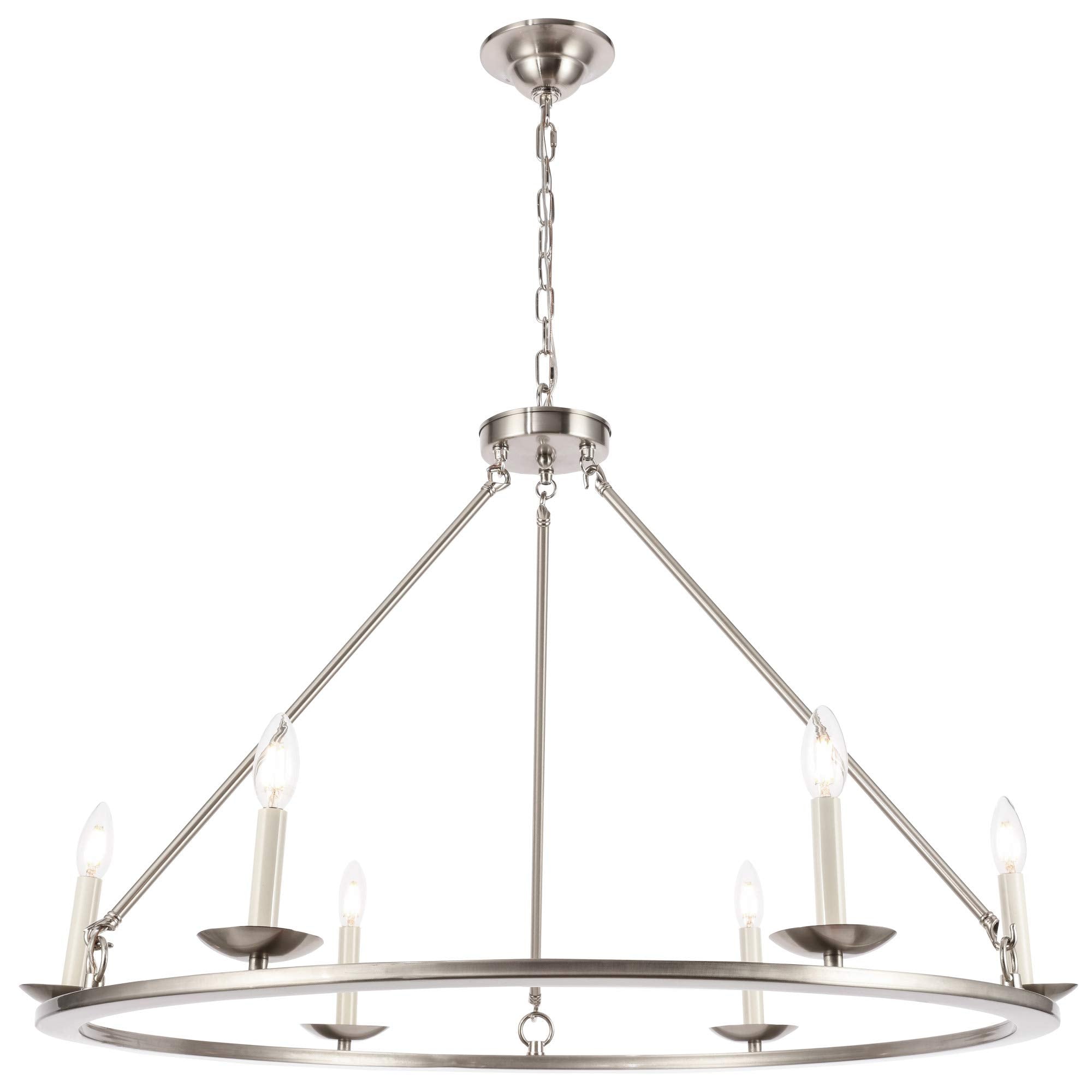 Living District Maine 6 Light Burnished Nickel Chandelier