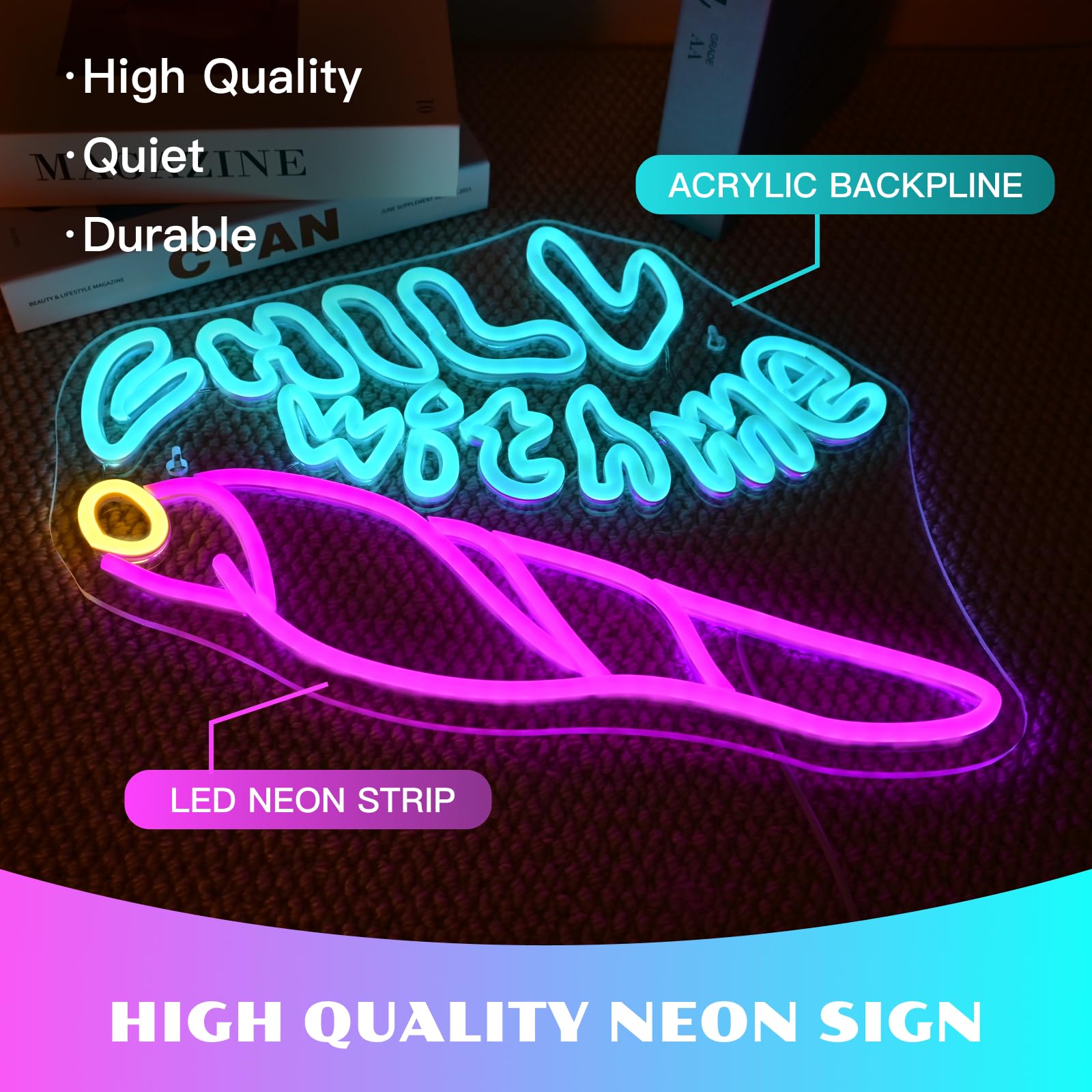 ineonlife Neon Sign for Wall Decor, 15inx12.6in, Acrylic, Blue, Model ineonlife-006