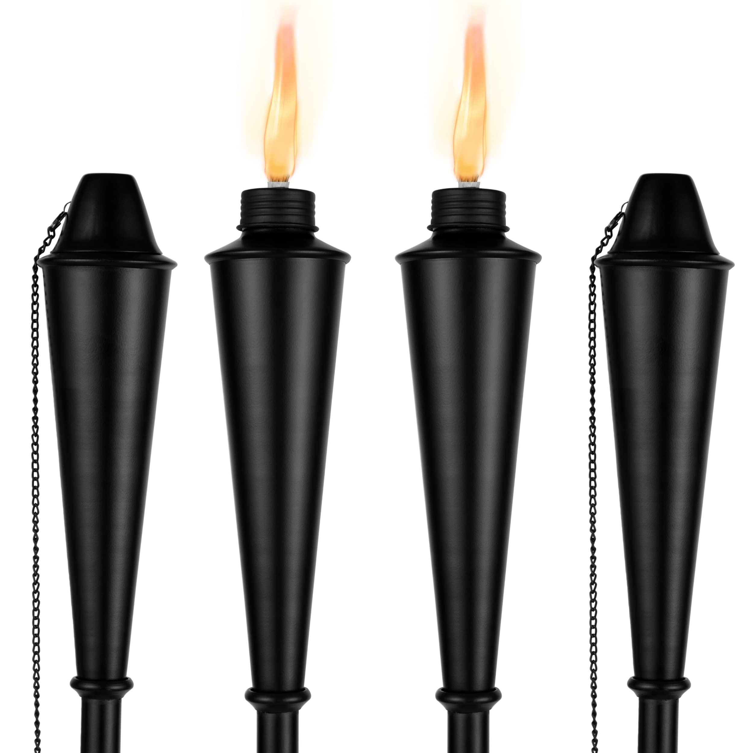 Birdrock Home Outdoor Torches - Durable, Weather Resistant, Citronella Compatible, 4 Pack