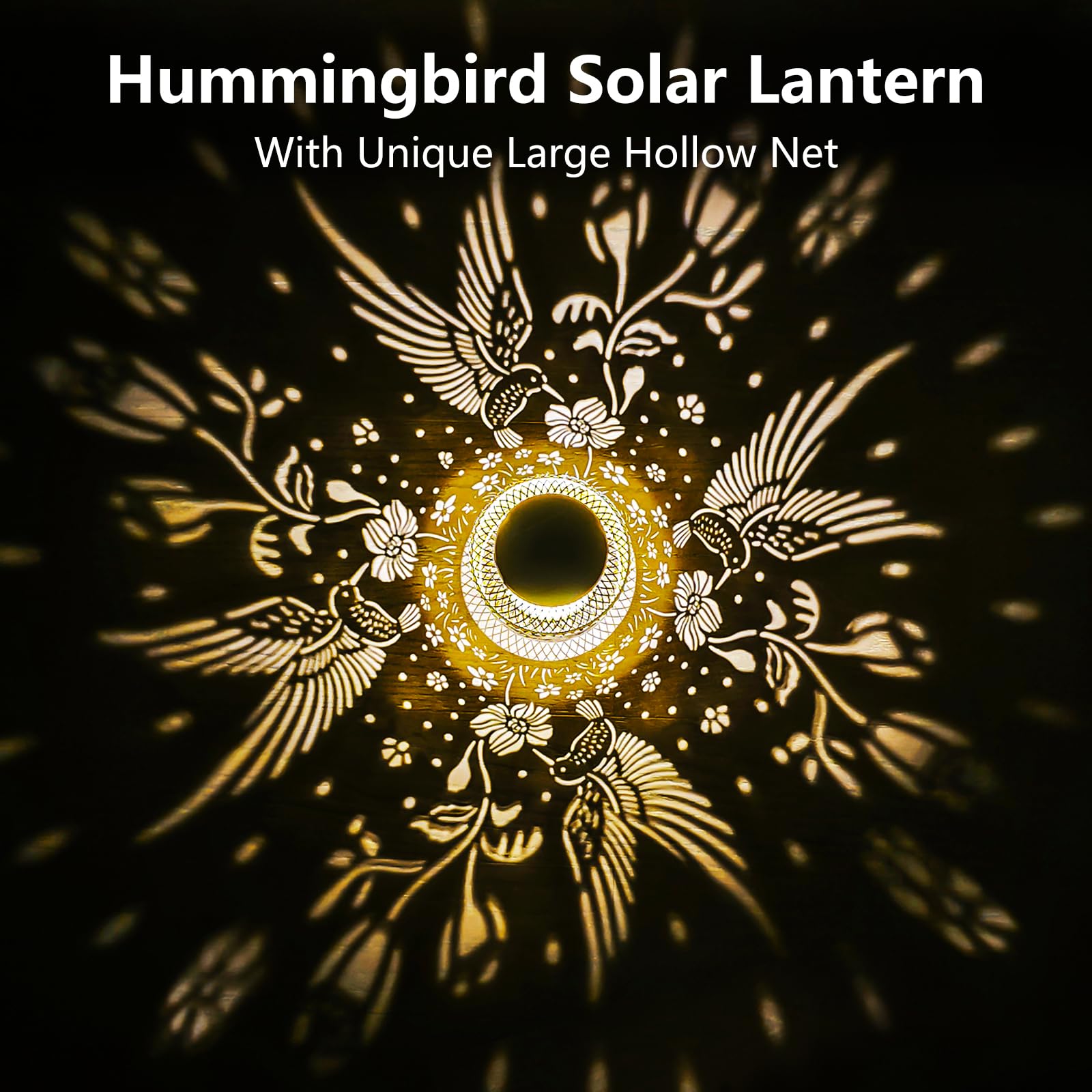 Humiieye Solar Lantern Outdoor Hummingbird Garden Decor  Ip65 Waterproof Hanging Solar Powered Lights Birthdays Gifts For Women Mom  Metal Decorative Light For Patio Yard Lawn Porch Backyard Christmas