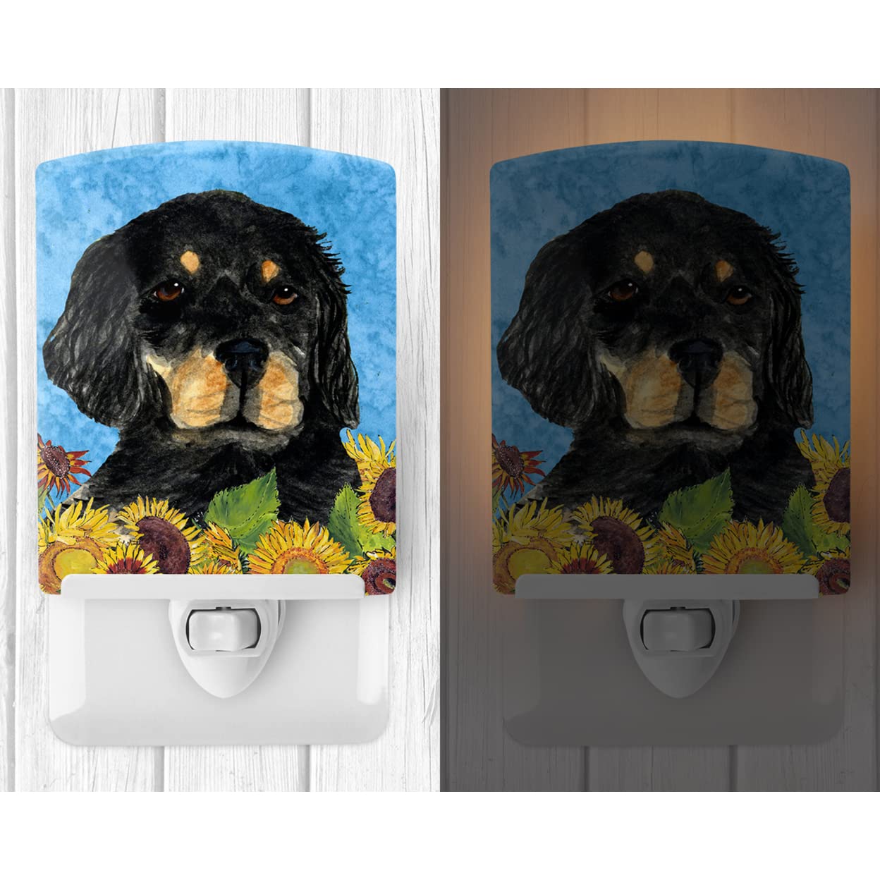 Carolines Treasures Ceramic Night Light, SS4148CNL, 6x4x3in, Gordon Setter Design, UL-Certified for Bedroom, Bathroom, Nursery