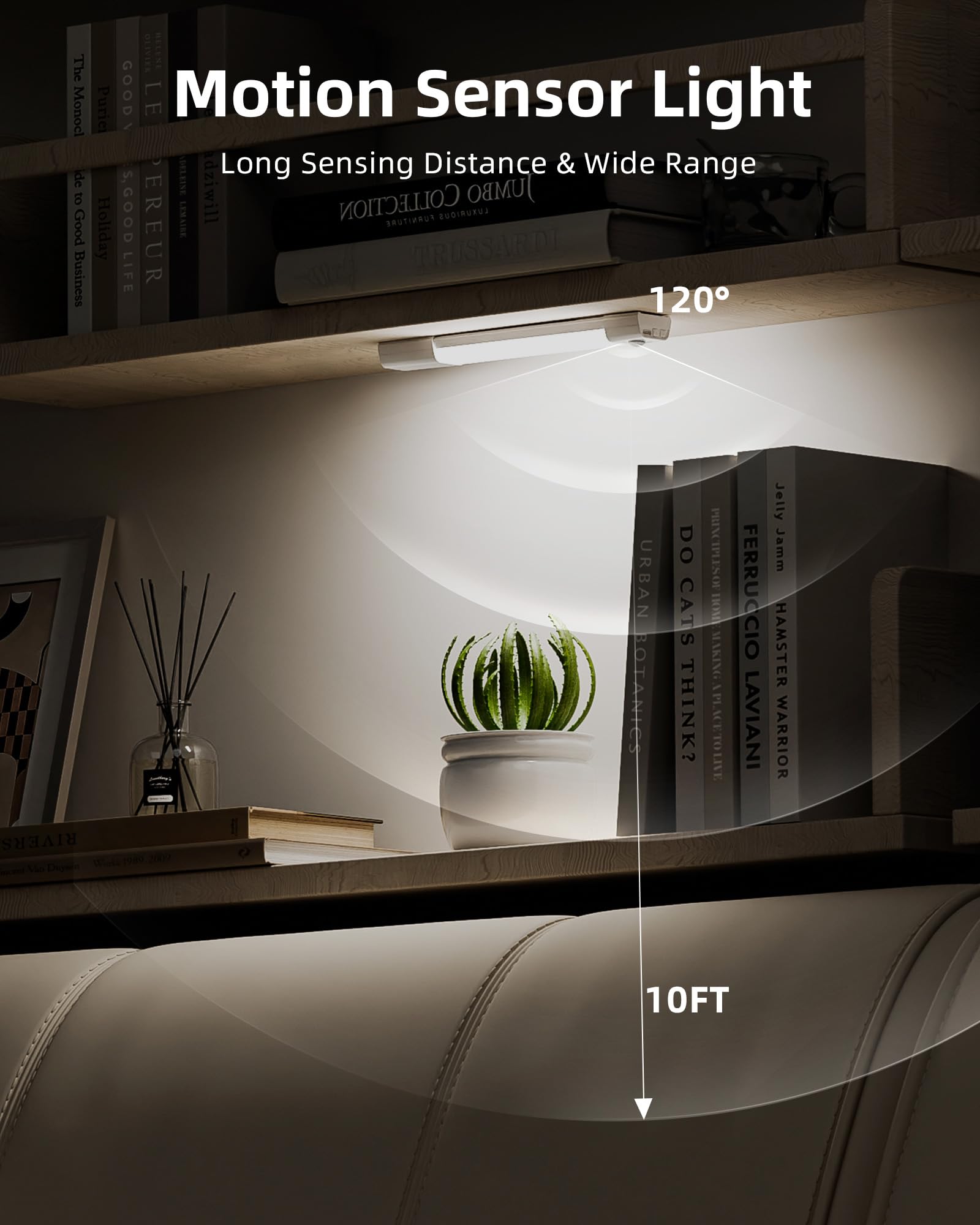 Ezvalo Closet Lights, 30 Led Rechargeable Under Cabinet Lighting Wireless, 3 Color Temps Under Cabinet Lights, Dimmer Motion Sen