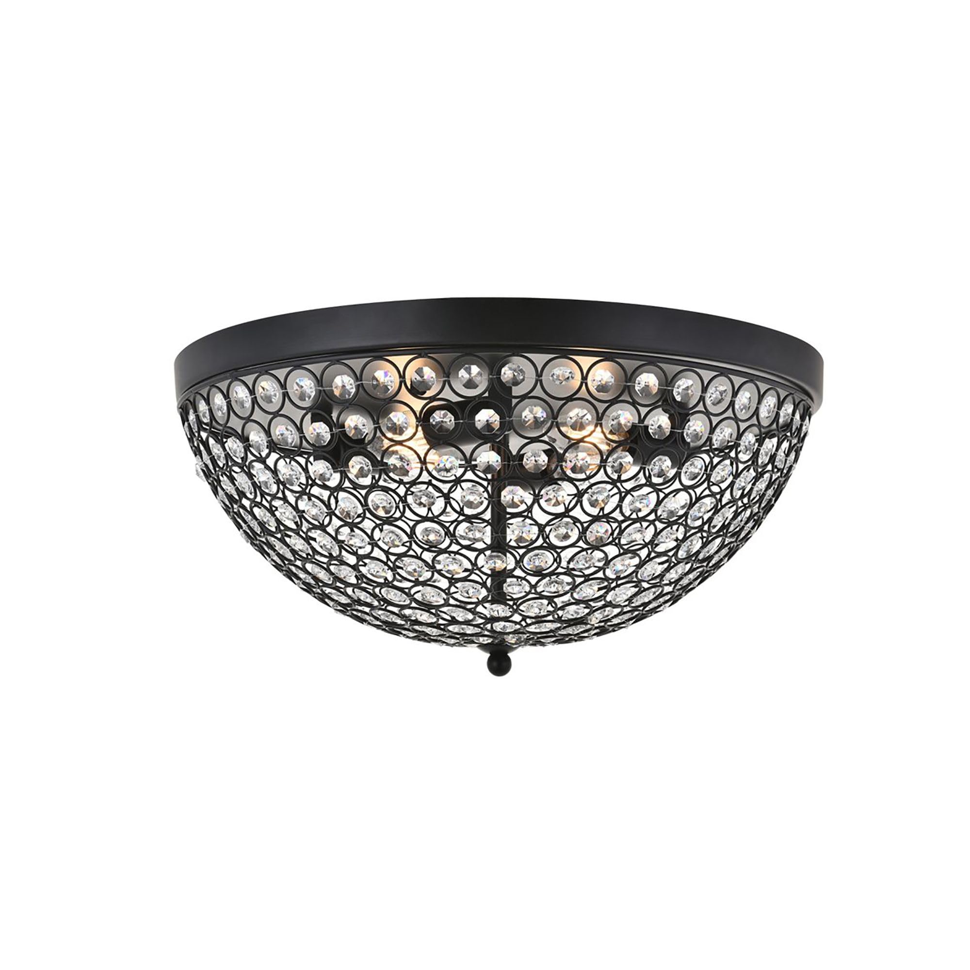 Living District Indoor Modern Home Decor Bright Taye 4 Light Matte Black Flush Mount