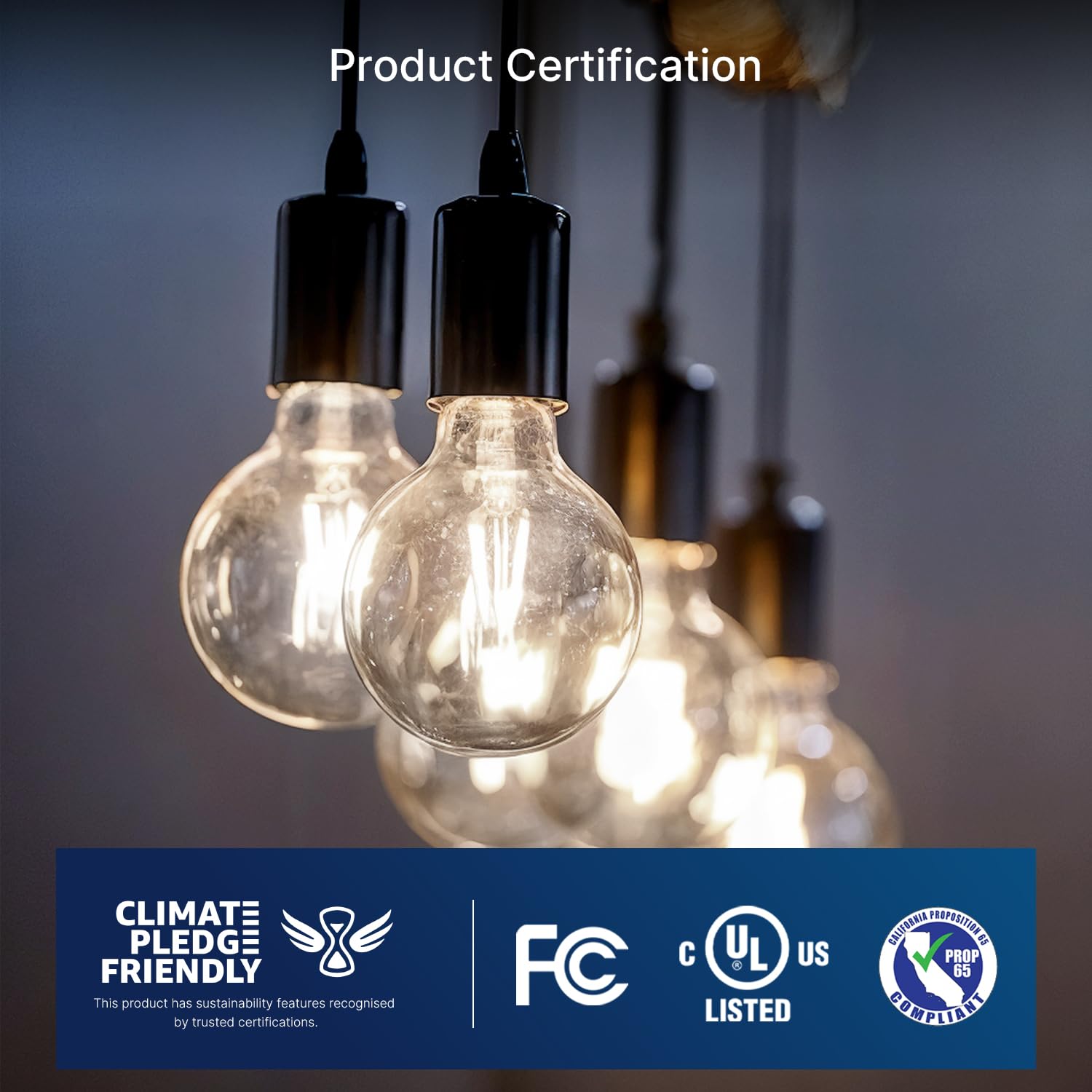 Flsnt 60W Equivalent Led Globe Candelabra Bulbs, Dimmable G16.5 Led E12 Chandelier Light Bulbs, 550Lm, Cri90, 5.5W, Ac 120V, 6 P