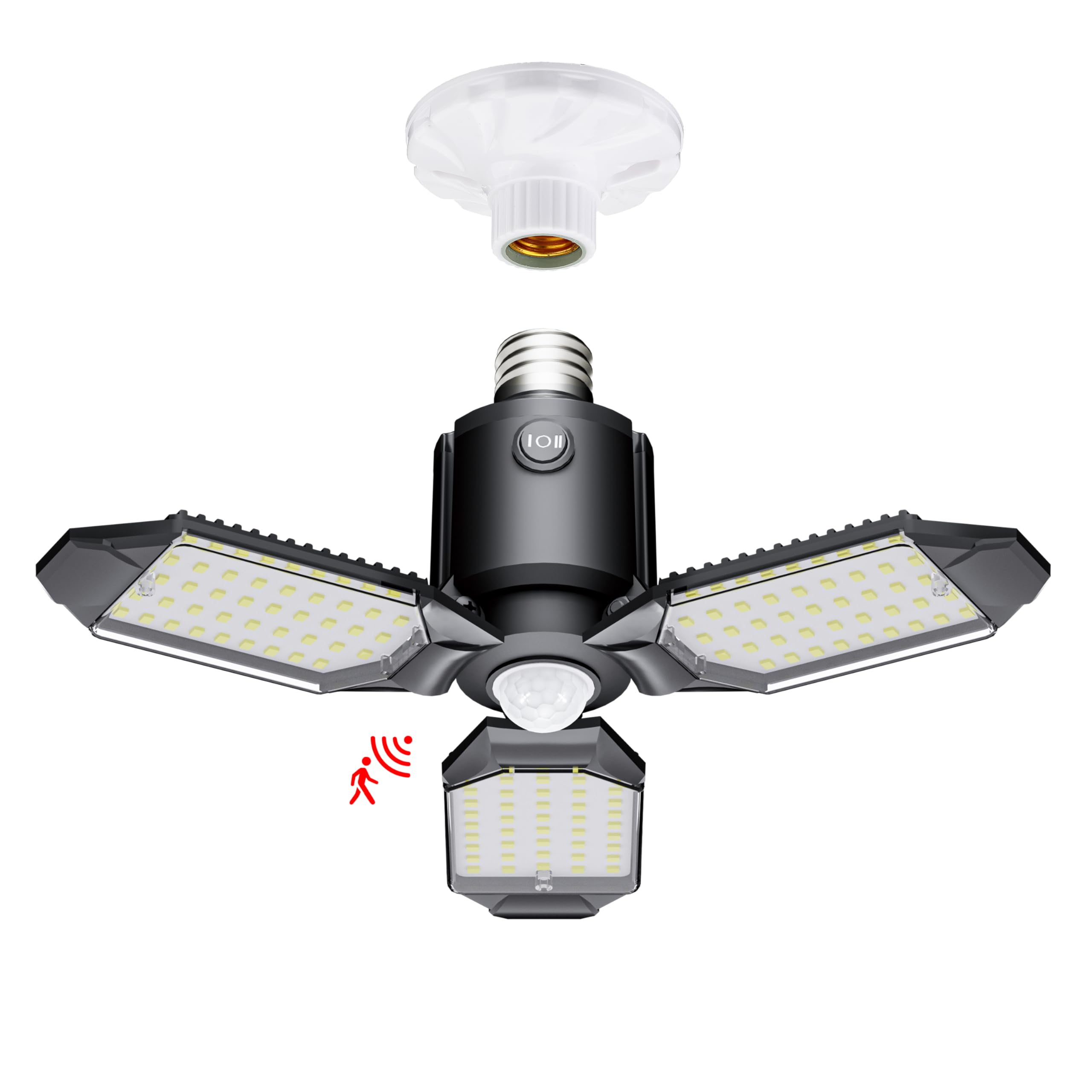 Craftersmark Motion Sensor Garage Light, 80W Motion Activated LED Shop Light for Stairway, Workshop, Basement (1Pack)