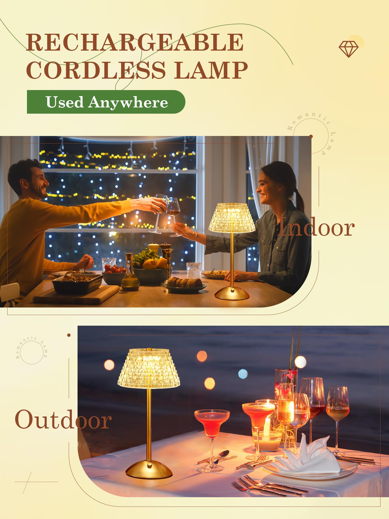 Crystal Lamp For Bedroom,500 Lm Small Lamps For Small Spaces,3 Colors Dimmable Touch Lamps For Bedrooms,Touch Lamp Small Lamp,Sm