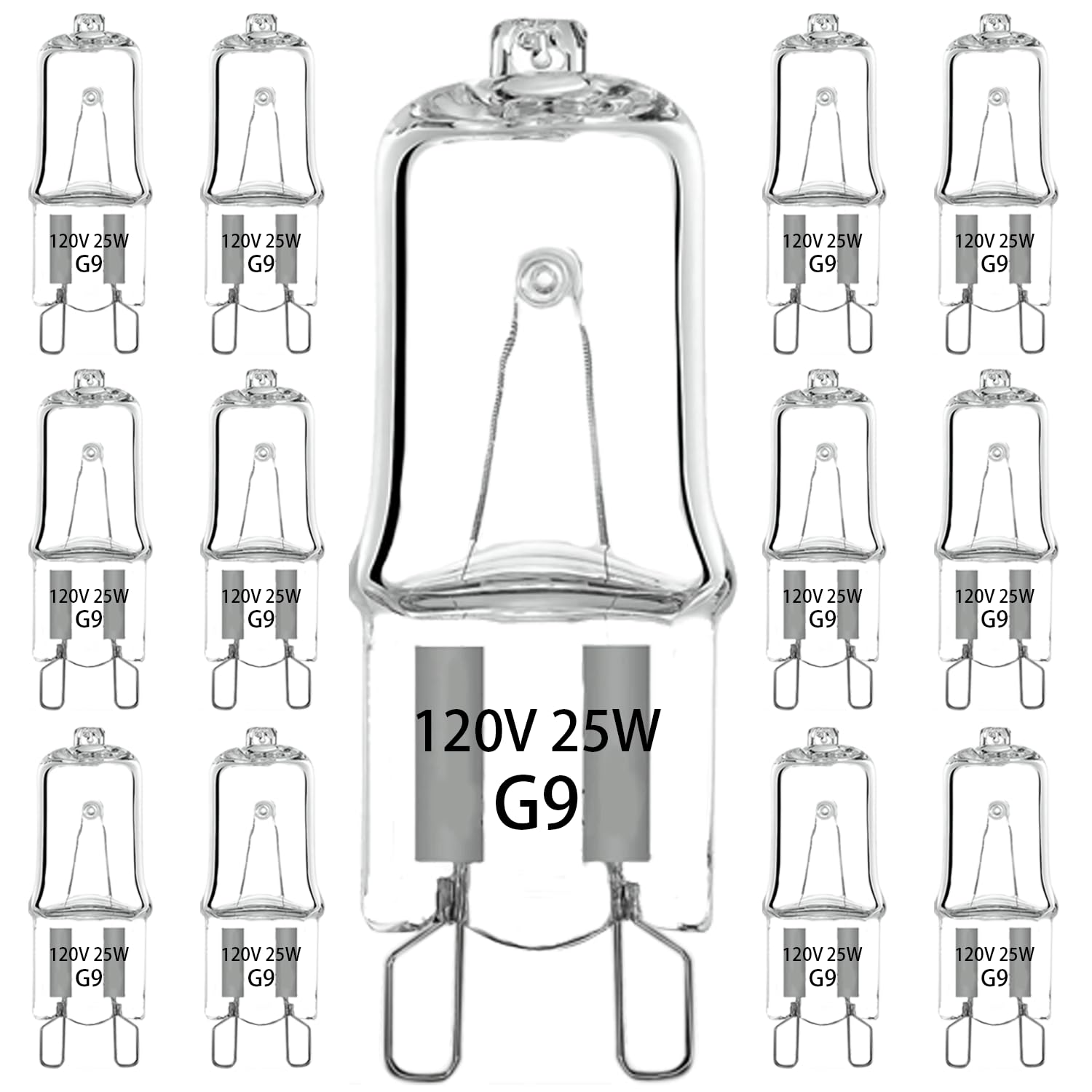 RAGFOZ G9 Halogen Light Bulb 120V 25W  2 pin G9 Led Bulb Replacement  Dimmable 2700K Warm White T4 JCD Type for Chandeliers  Pendants  Cabinet Lights  Range Hood Lights  12 Pcs