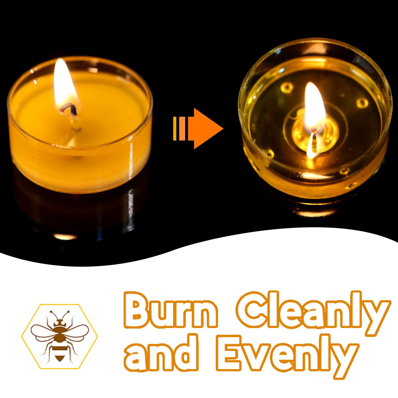 Capaniel 36 Packs Beeswax Tealight Candles- 4 Hour Burn Time Pure Beeswax Candles- Burn Evenly And Clean- Beeswax Candles Bulk Smokeless Beeswax Tea Lights For Relaxing Air Purification