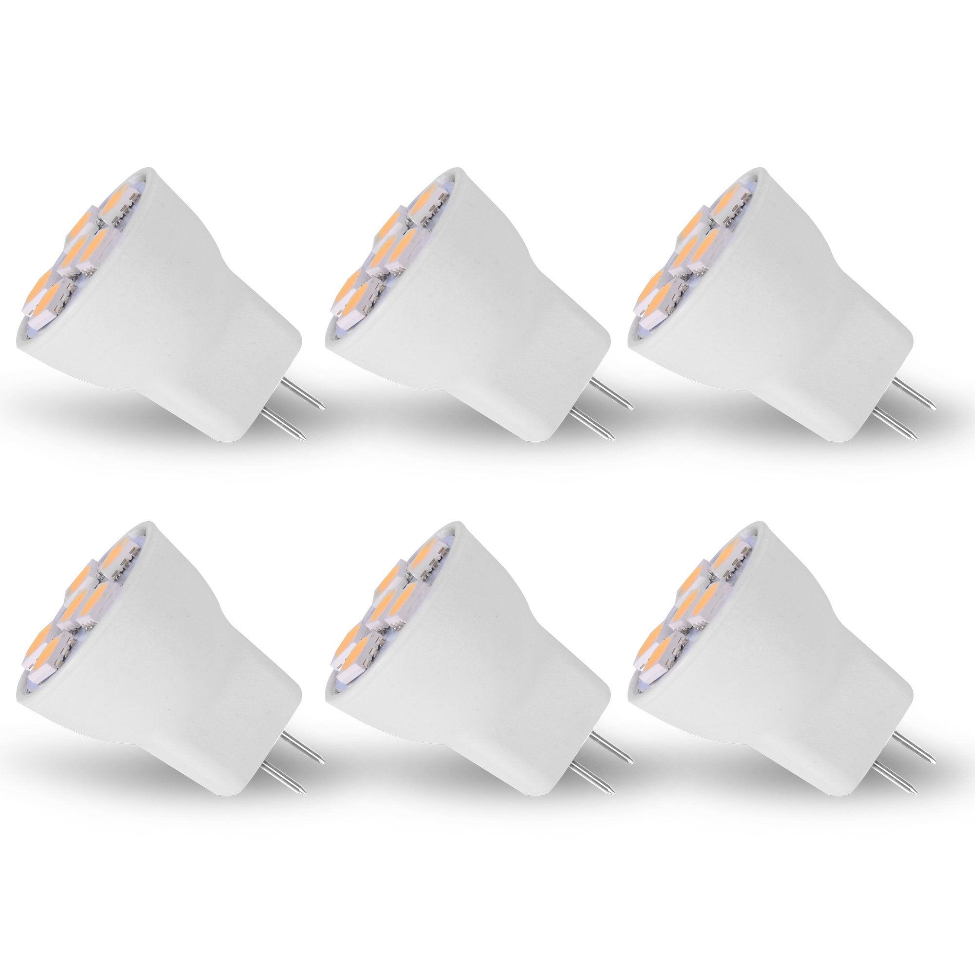 12Vmonster MR8 LED Light Bulb Replacement - Cool White - Mini Halogen Size, 1" Diameter, 12 Volt, 6 Pack for RV, Boat, and Tiny Homes
