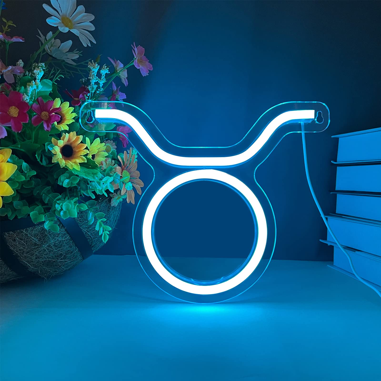BerniceKelly Taurus LED Neon Sign, 11Lin x 1Win, Acrylic Wall Decor, Astrology Zodiac Lights for Kids Room and Birthday Parties