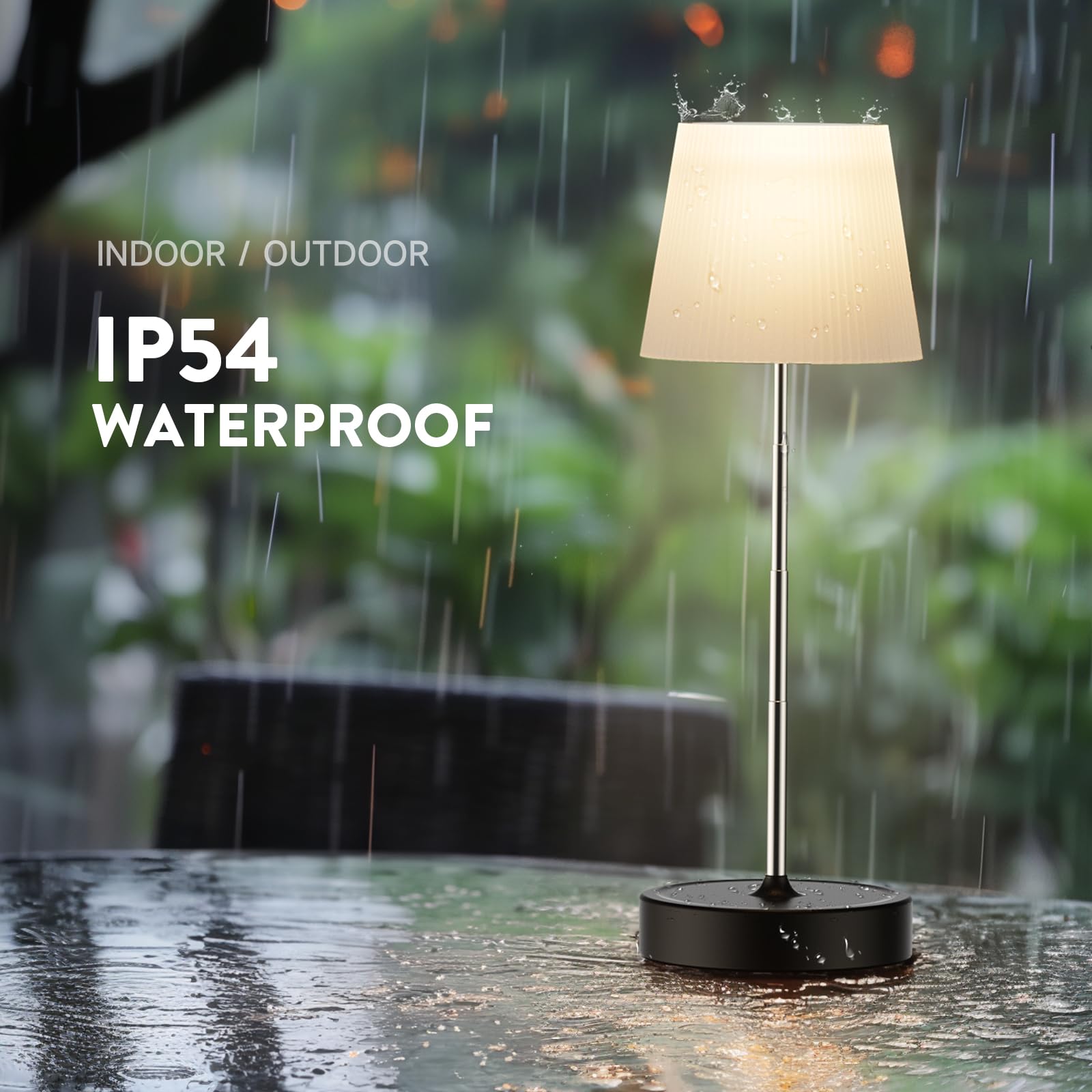 Cordless Table Lamps, Portable Retractable Light Pole Desk Lamp, 3000Mah Battery Operated Lights, 3 Color Stepless Dimming, Led