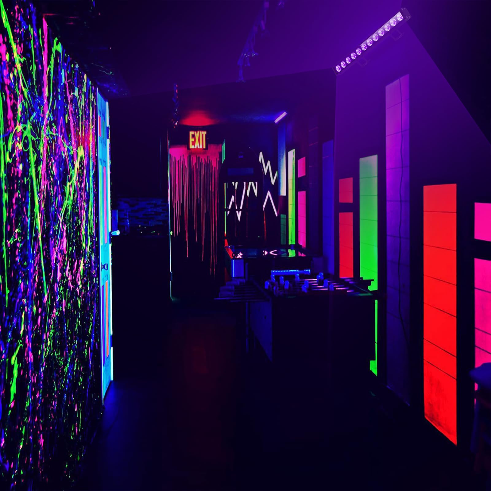 Hwaysoul 2 Pack 300W Black Lights, Led Blacklight Flood Light With Plug, Ip66 Waterproof Black Flood Light Neon Glow For Party, Halloween, Fluorescent Poster, Body Paint