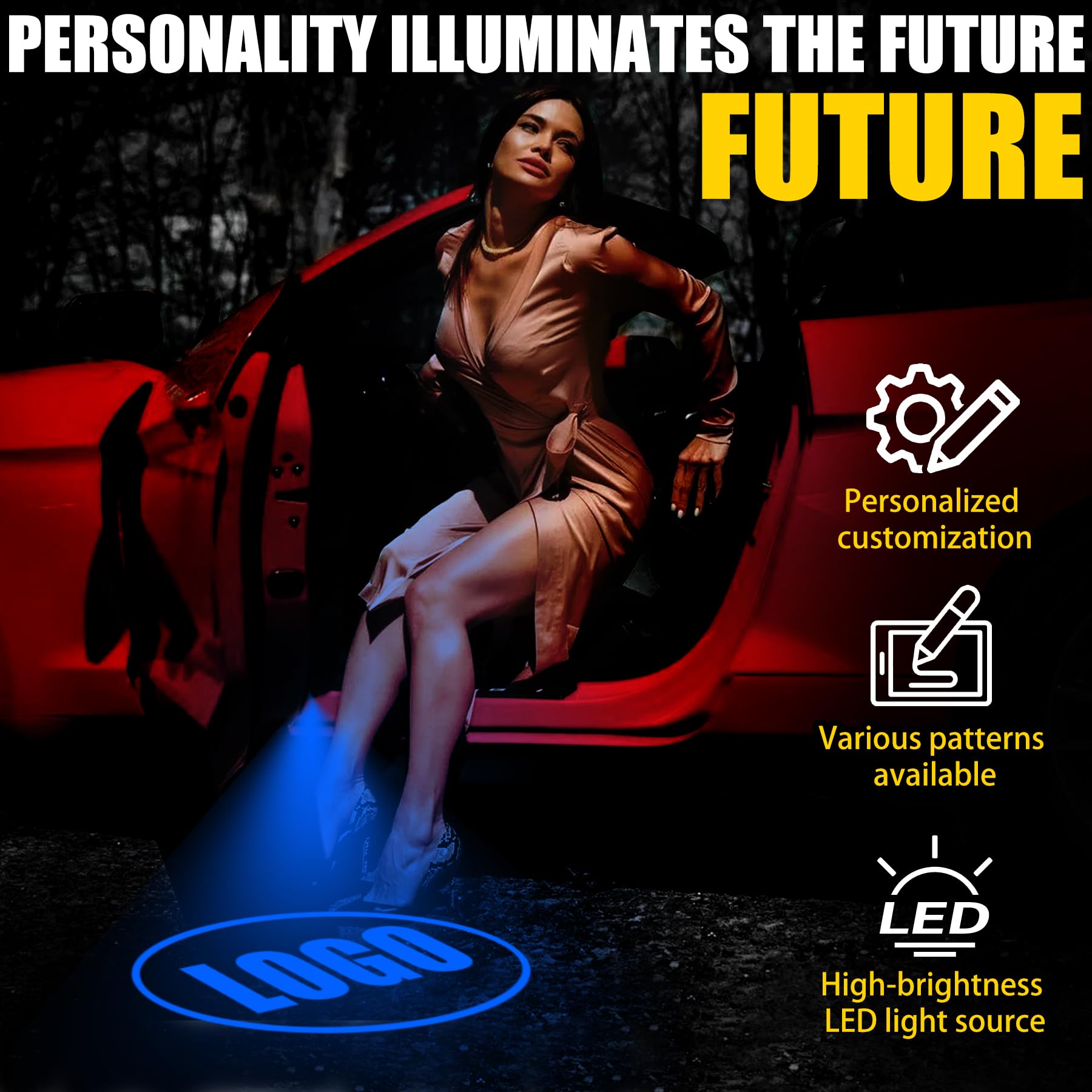 Car Door Lights Logo Projector Puddle Lights Compatible With Altima Maxima Armada Pathfinder Titan Quest Terra Series Accessorie