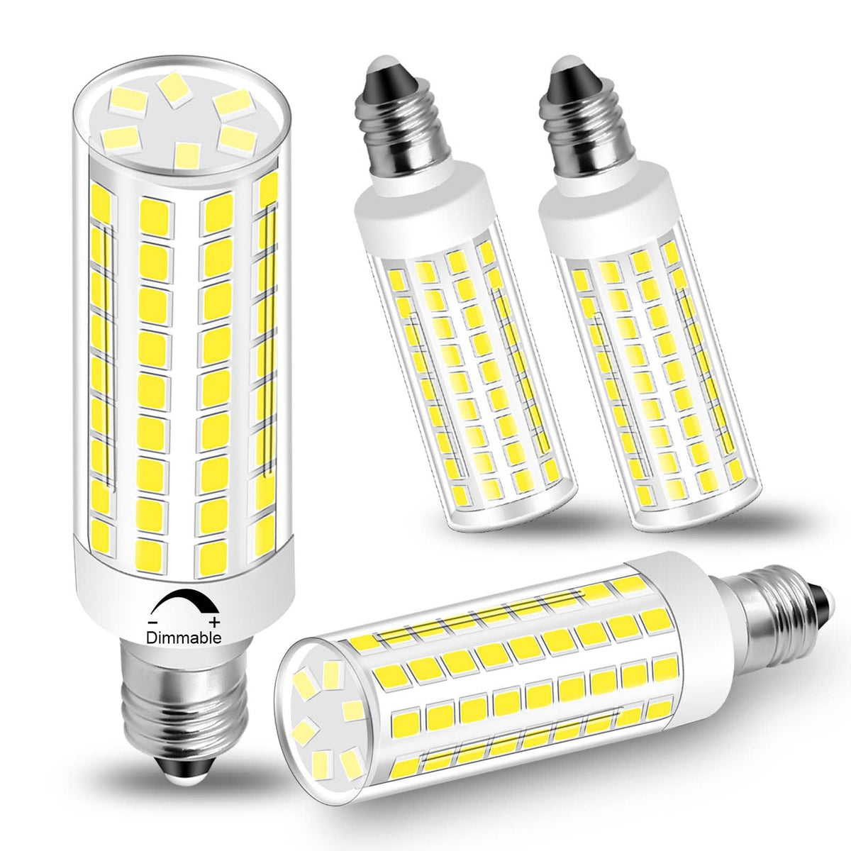 E11 Led Bulb Dimmable,Jde11 75W Halogen Bulbs Equivalent,T4 Mini Candelabra Led Bulb Dimmable 7W 750Lm,Daylight White 6000K,120V