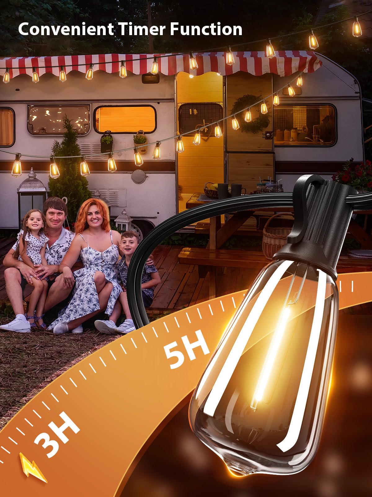 Addlon 150 Ft (3X50Ft) Outdoor String Lights With Remote,Waterproof Patio Lights Etl Listed With 45+3 Shatterproof Dimmable St38