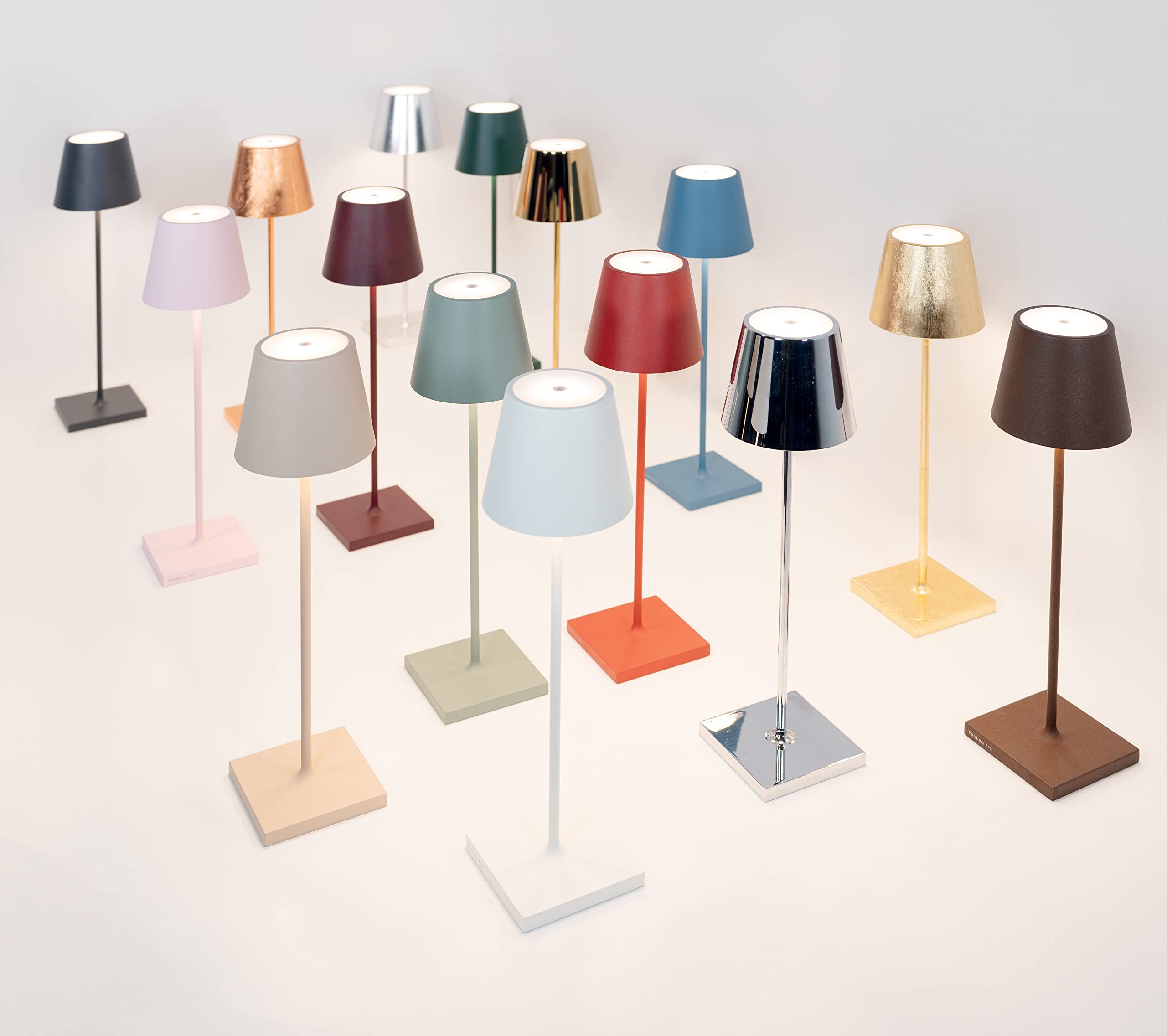 Zafferano Poldina Pro Rechargeable Table Lamp - Cordless, Touch Control, Sand Color, 14.9&quot;