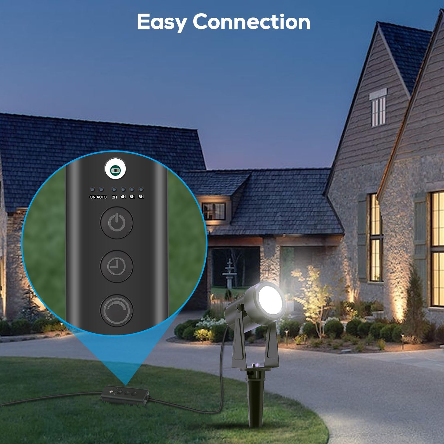 80-100W Dusk To Dawn Sensor For Sunthin Landscape Lighting, Timer And Dimming, Compatiable With Sunthin Warm White Spotlights On