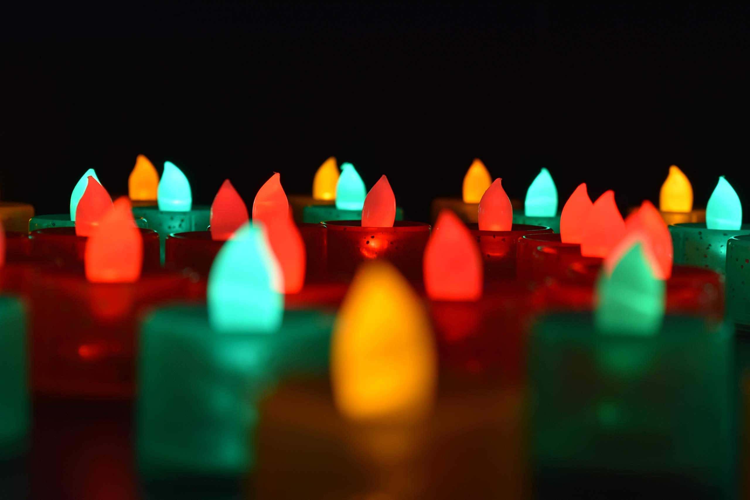 24 Pieces Multicolor LED Candle Diya Lights for Diwali Home Decor Diwali Pooja Diwali Mandir Creative DIY Decoration #made in In