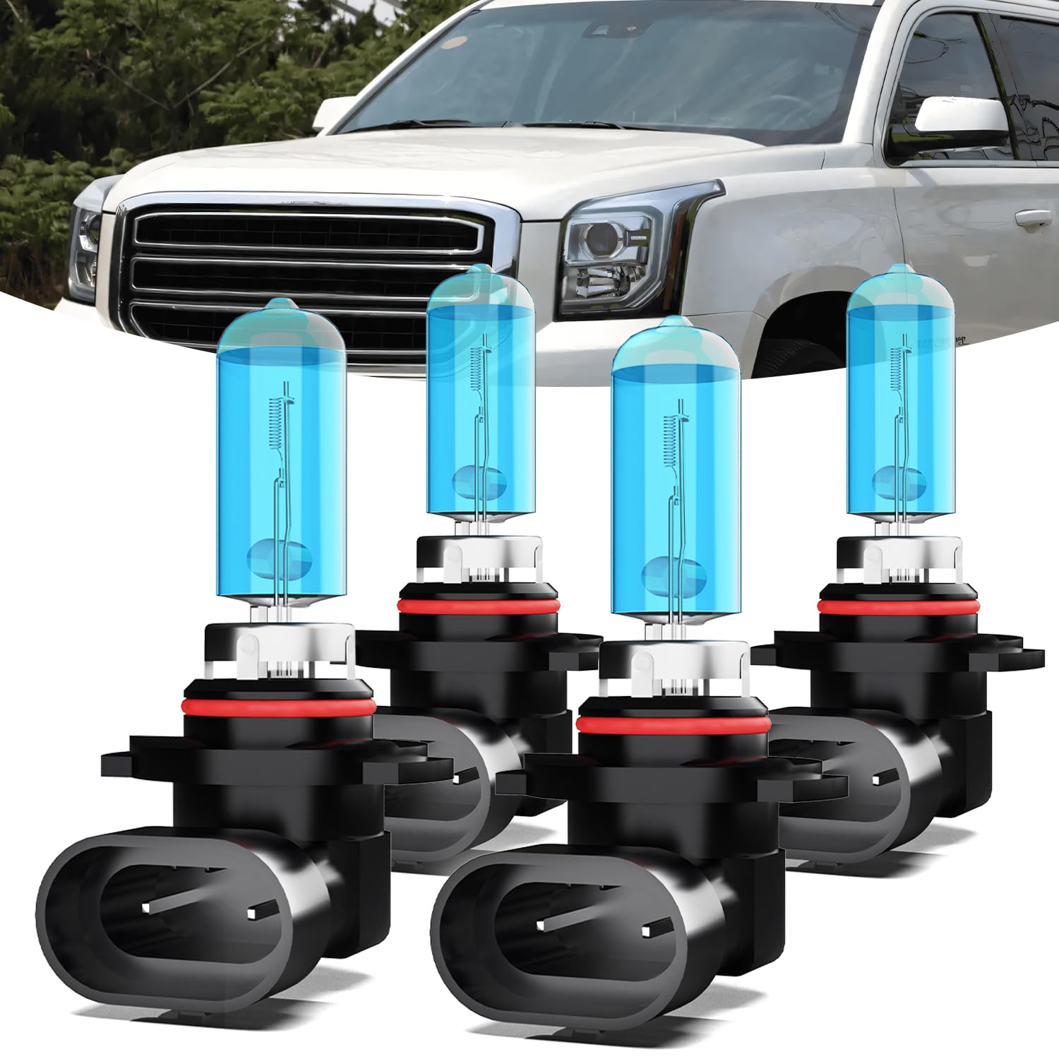 TTDBDAN Headlight Bulbs Compatible with 2000-2006 GMC Yukon XL 1500 2500 Halogen Headlights,9005/HB3/H10 High Beam & 9006/HB4 Lo