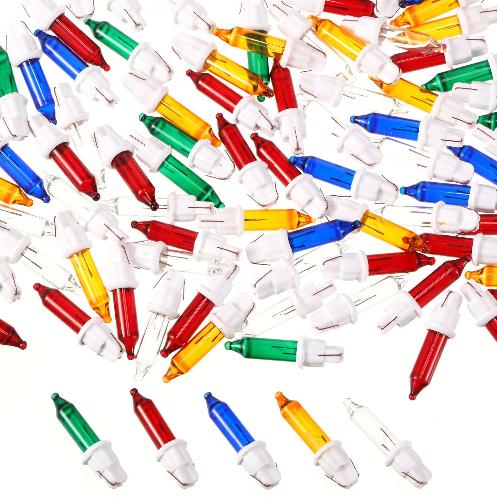 Mudder 60Count 2.5V Christmas 50/100/150/200 Count Mini Incandescent Wire String Lights Replacement Bulbs Indoor/Outdoor Christmas Lights Decor For Home Xmas Tree (White Base With Bright Bulb)