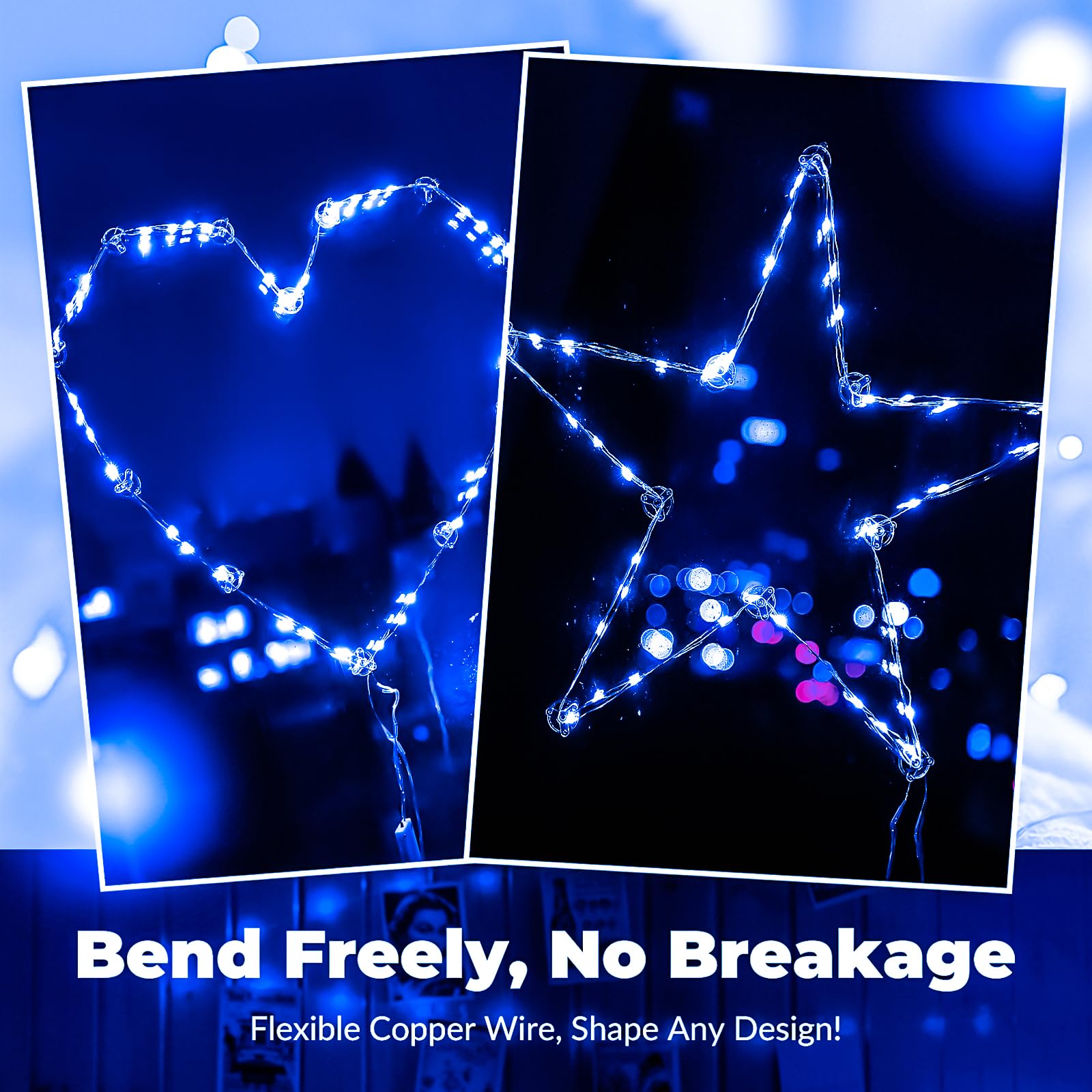 Zsjwl 30 Pack Blue Fairy Lights Battery Operated  7Ft 20Led Mini Starry Light Mason Jar Lights For Indoor Outdoor Party Wedding Halloween Thanksgiving