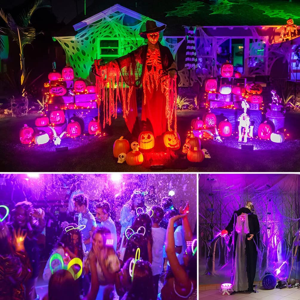 2 Pack 120W Led Black Light, Blacklight Flood Light With Plug & Switch, Ip66 Waterproof Outdoor Black Light Spotlight For Dance