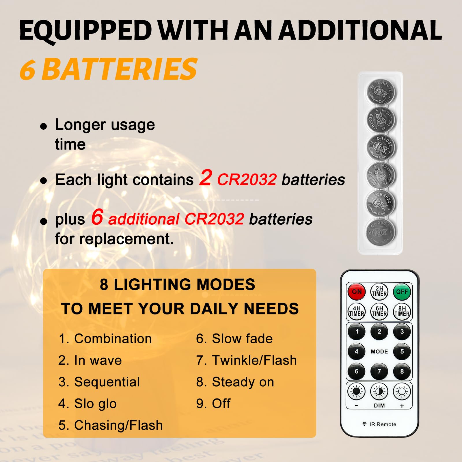 Sinamer 6Pcs Fairy Lights Battery Powered With Remote, 7Ft 20Leds Warm White Twinkle Mini Lights With Timer, Waterproof Small Silver Wire Firefly Starry For Diy Wedding Party Christmas