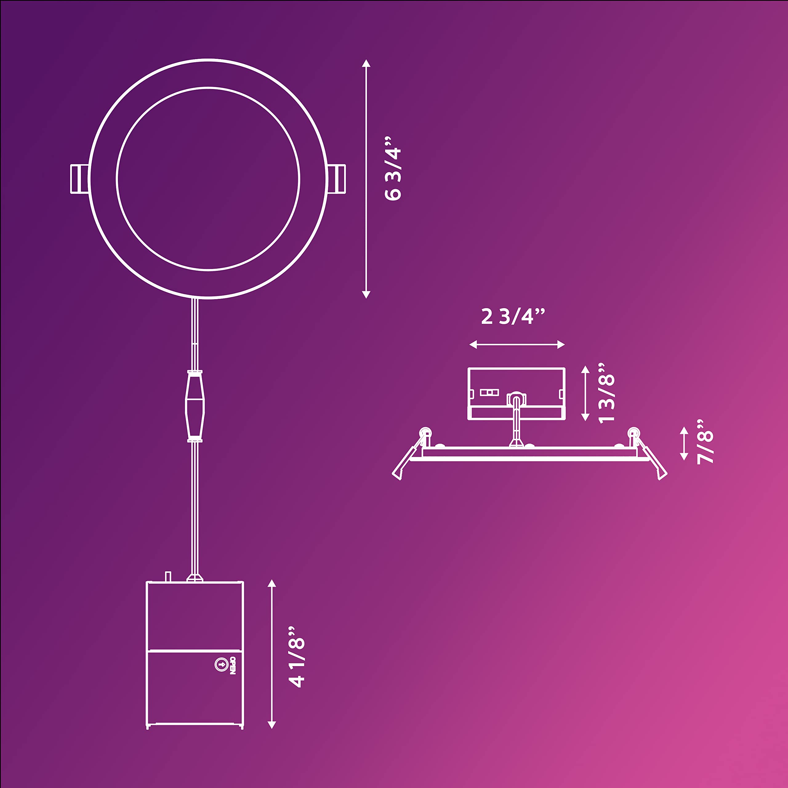 Philips Led Canless Slim 6 Inch Led Recessed Light Fixture - Dimmable 60W Light Bulb With Eyecomfort Technology - 2700K-5000K -