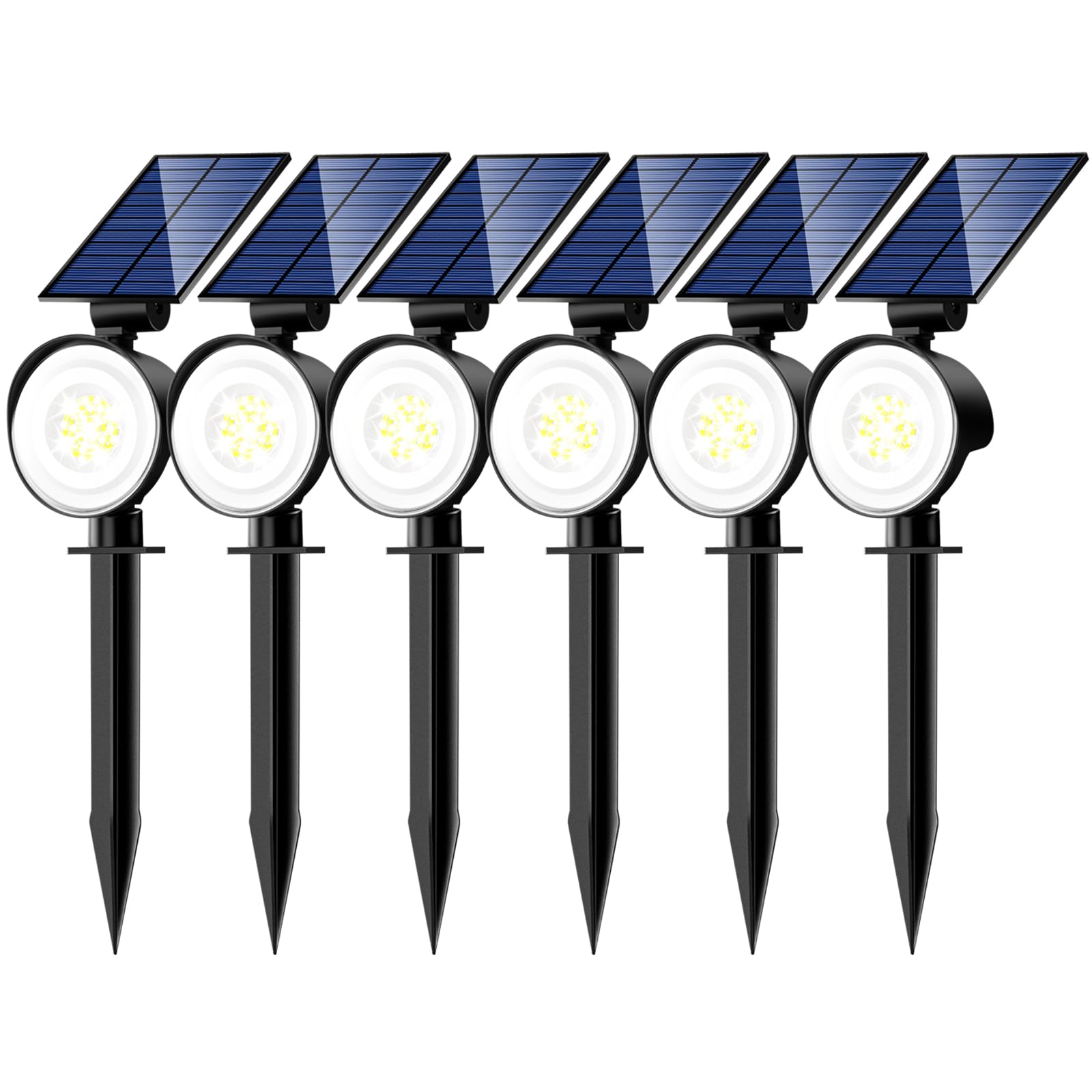 nipify 6 Pack Solar Spot Lights Outdoor Waterproof with 3 Modes  Solar Spotlight Light for Outside Yard Landscape Lighting Pathway Lights Wall Cool White