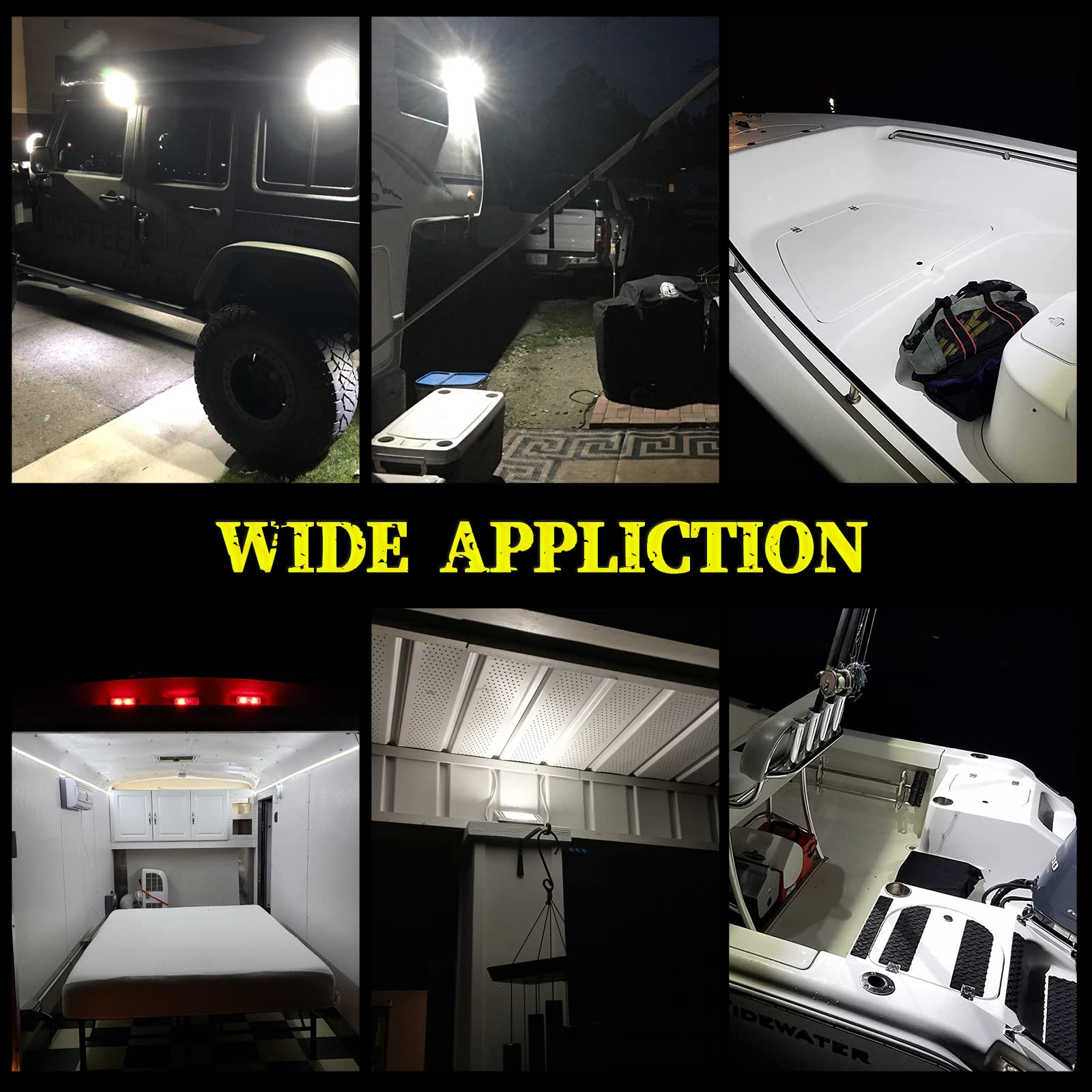 Chelhead Rv Porch Light White Aluminum Base 12V Dc Rv Exterior Led Lighting Outside Lights Compatible With Rv Camper Trailers Porches Towing 5Th Wheels Utility Vehicles Boat