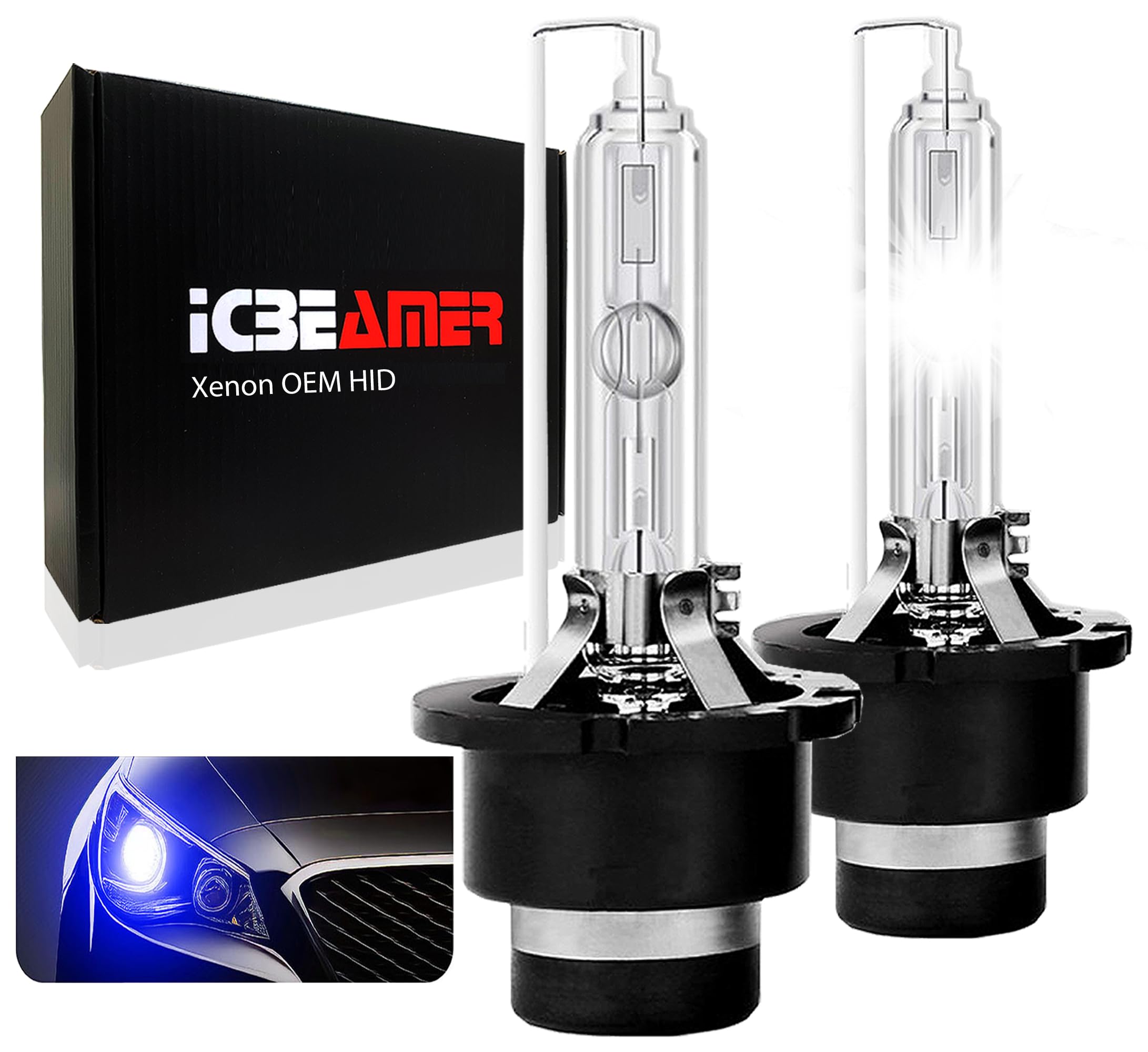 ICBEAMER 30000K D4R D4C D4S Xenon HID | Direct Replacement | Replace OEM Headlight Low Beam Light Bulbs | [Color: Dark Blue]