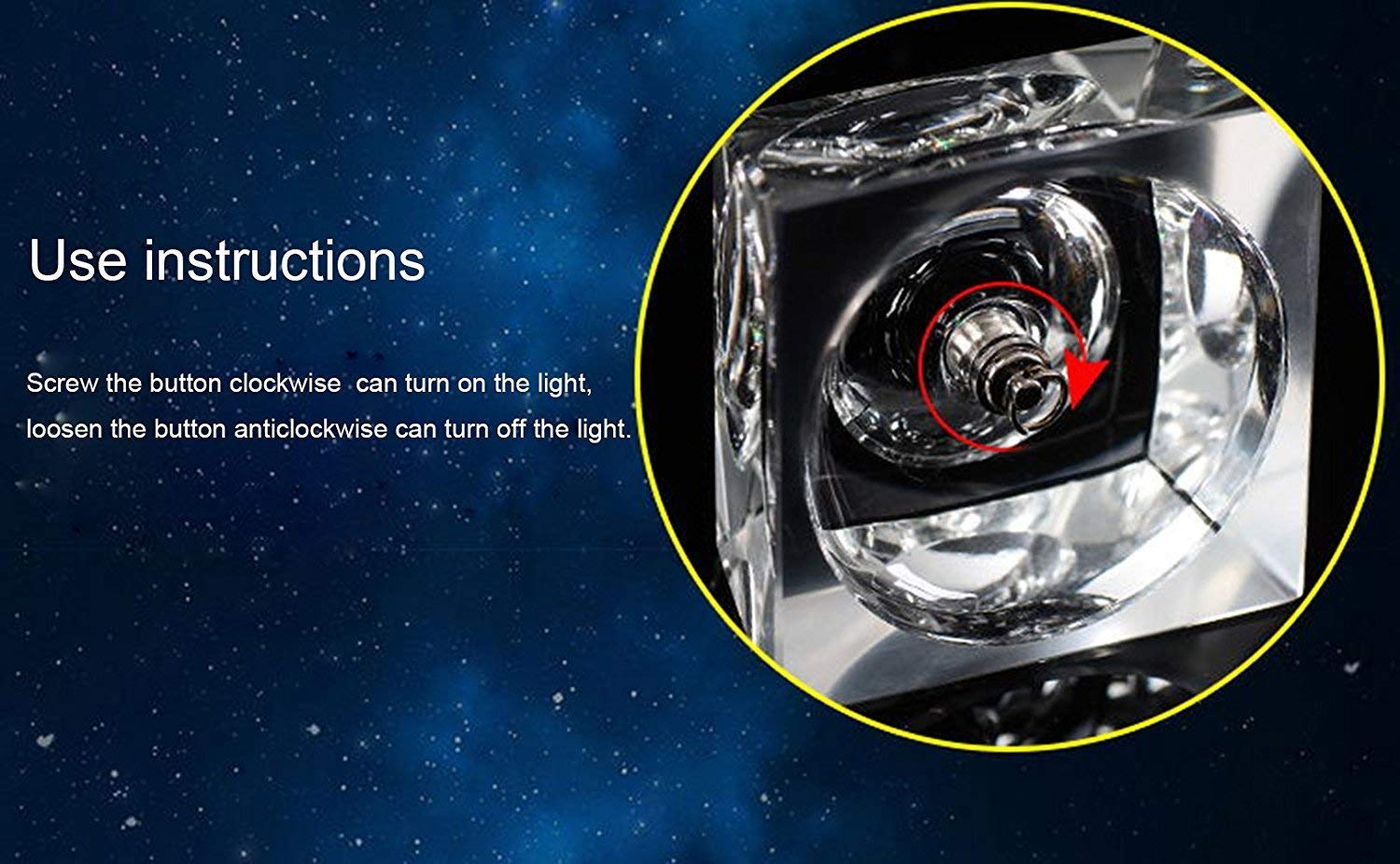 FTYTEK 3D Crystal Ball with LED Base, 80mm Clear Solar System Model, Blue, Model SJQ007H