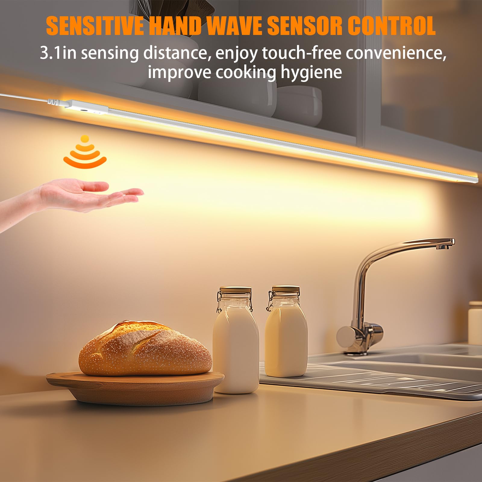 Smart Under Cabinet Lights  40In Plug In Under Cabinet Lighting With Handwave Sensor  Bright Dimmable 5 Color Temp Stick On Closet Light  Slim Cuttable Under Counter Lights For Kitchen Desk Shelf