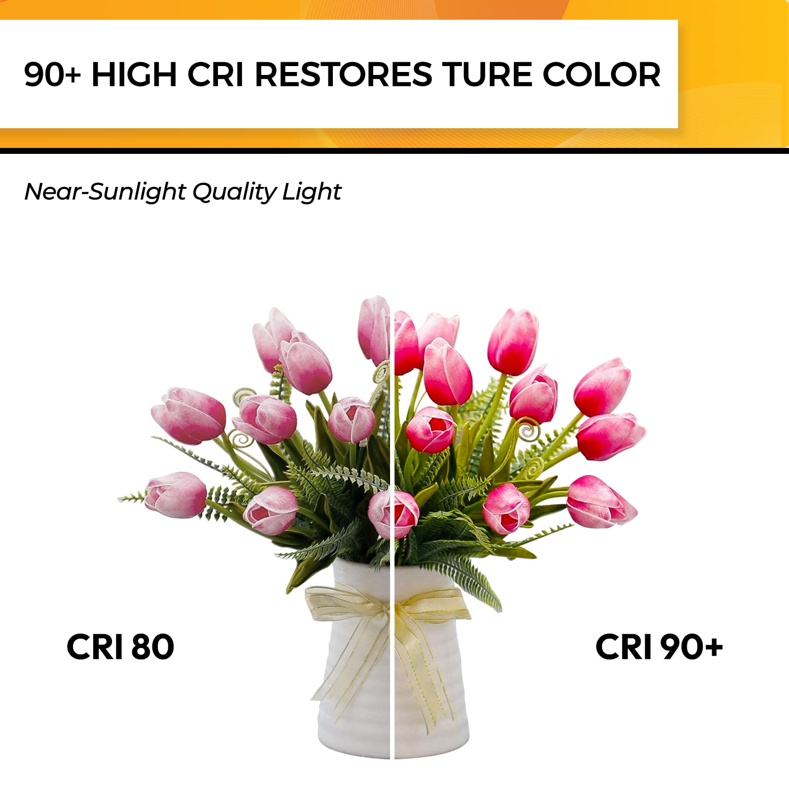 Hizashi LED Candelabra Bulbs 4W 450LM Dimmable E12 Flame Tip 2700K Warm White 6 Pack, Glass, UL Listed