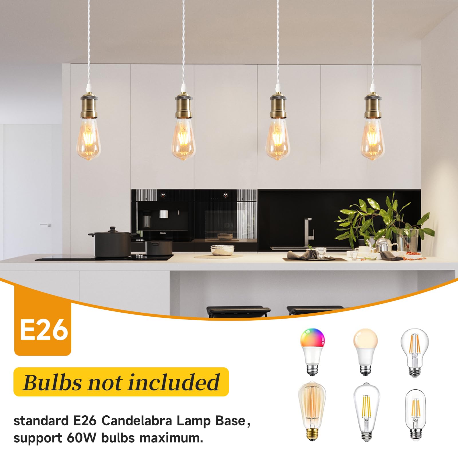YHANFENGCY Plug in Pendant Light Cord with Dimmer Switch, 19.68 ft Hemp Rope, Light Brown, Model A709/600