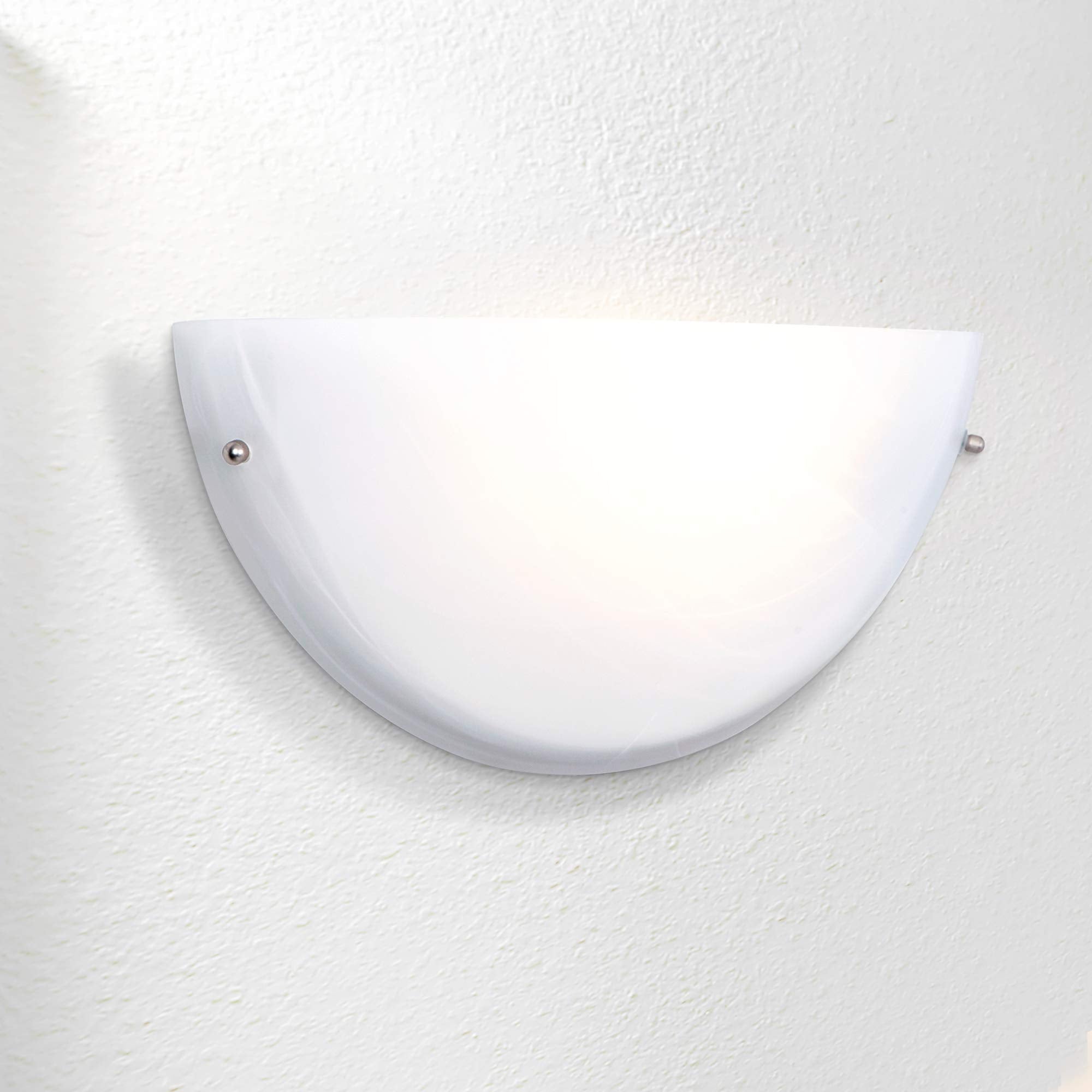 Yosemite Home Decor 1371-1MC Glacier Point Half-Moon One-Light Wall Sconce Light, Ivory Cloud Glass Shade