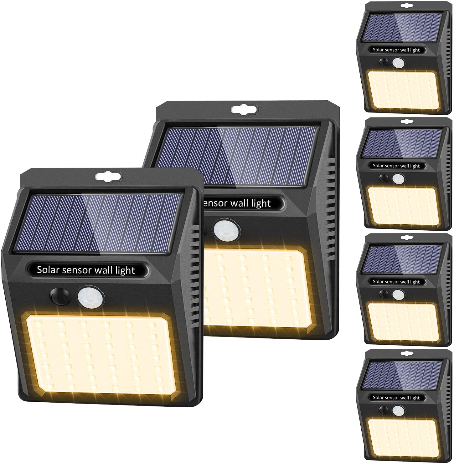 Solar Lights Outdoor, 6 Pack Solar Motion Sensor Outdoor Lights with 3 Lighting Modes, IP65 Waterproof Solar Fence Lights for Ho
